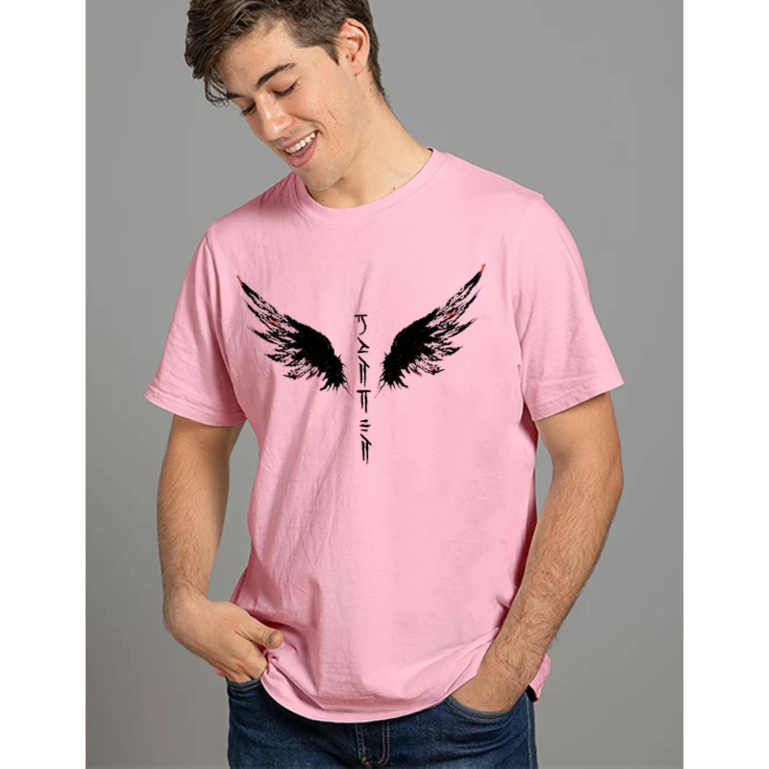 ATIGIANO APPAREL Men Cotton Blend Regular Fit Printed T-Shirt ( Pink ) ATIGIANO APPAREL Men Cotton Blend Regular Fit Printed T-Shirt ( Pink )