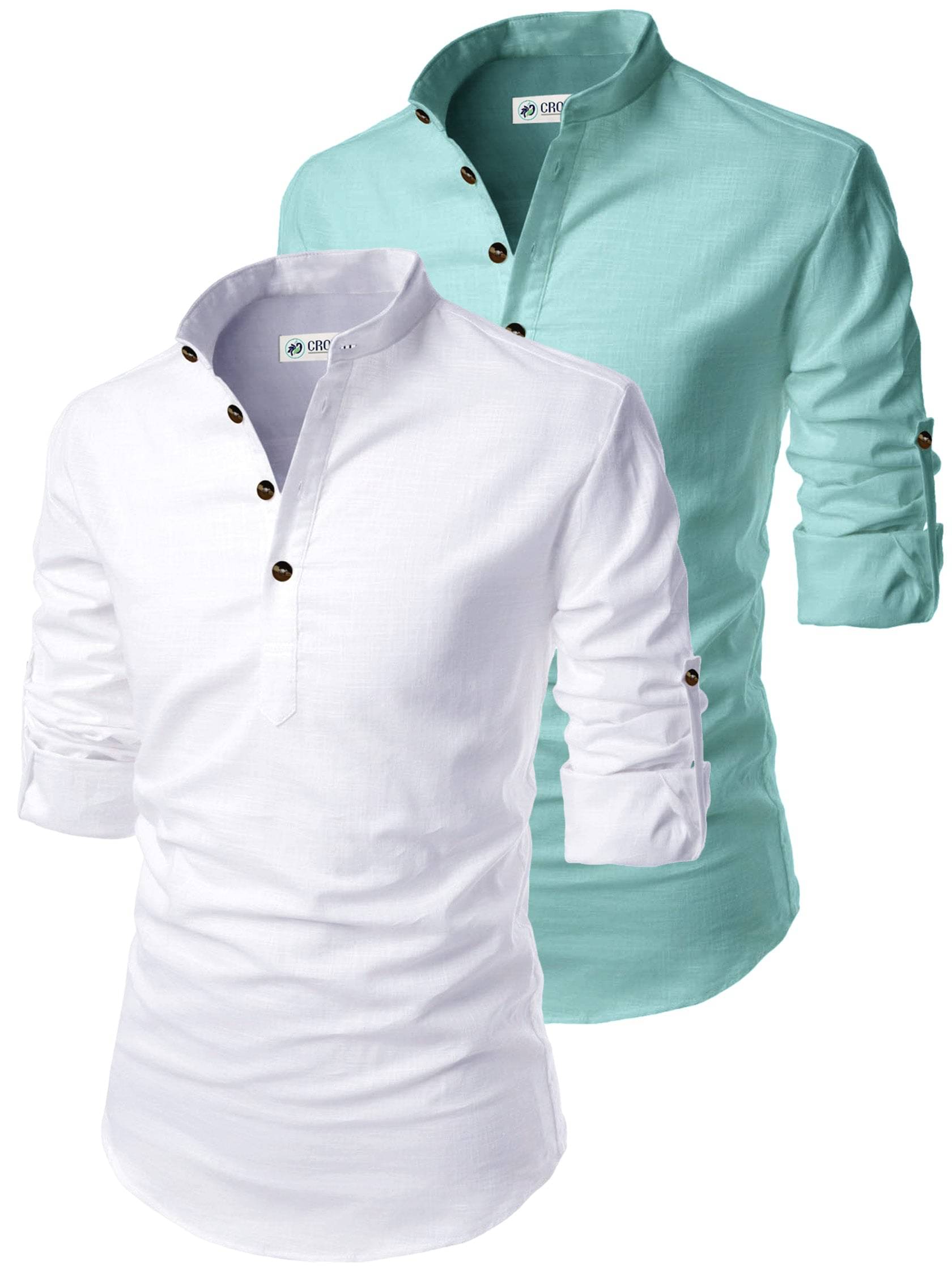     			CROWNTAIL Peach Cotton Men's Regular Kurta ( Pack of 2 )