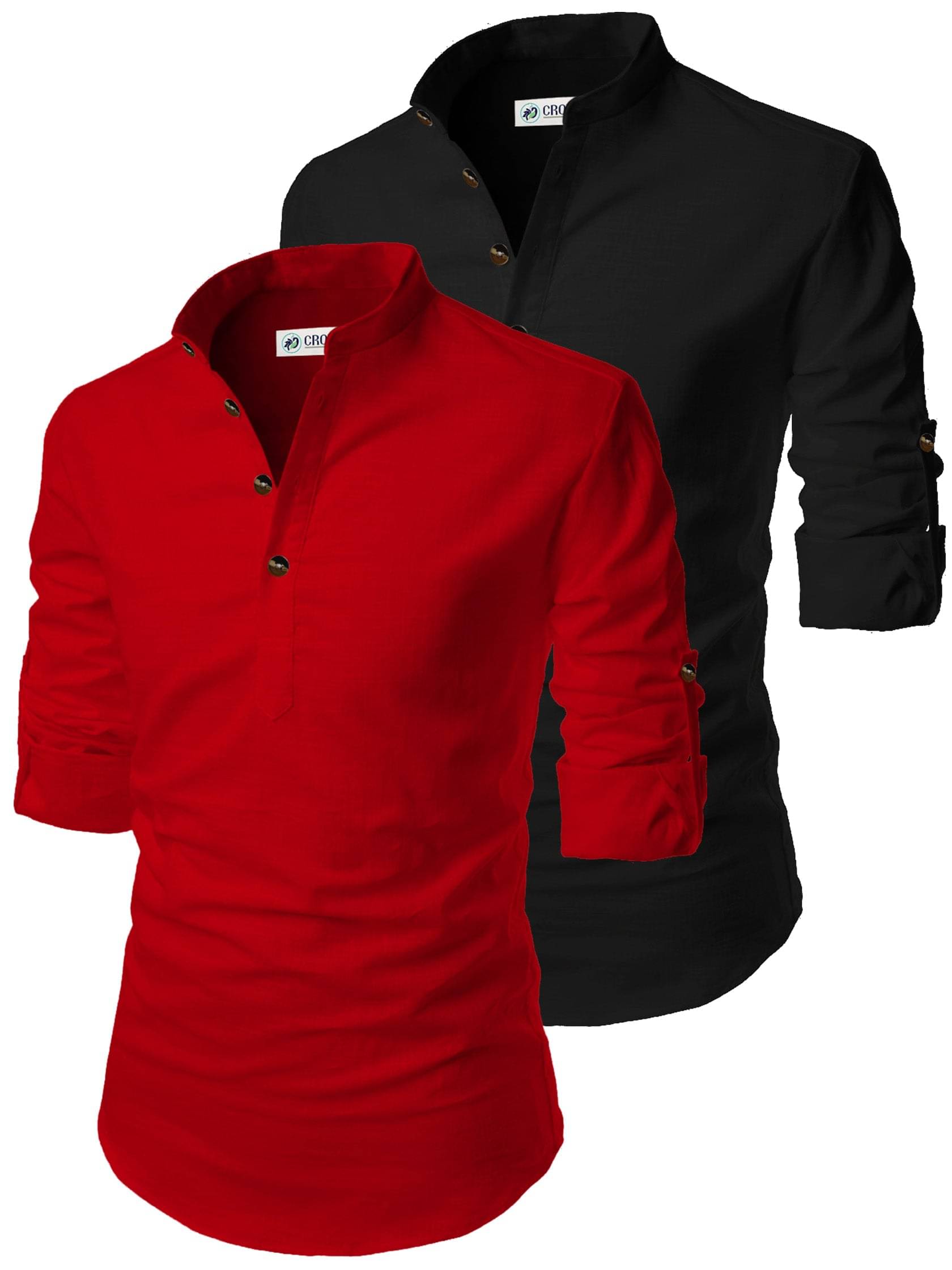 CROWNTAIL Red Cotton Men's Regular Kurta ( Pack of 2 ) CROWNTAIL Red Cotton Men's Regular Kurta ( Pack of 2 )