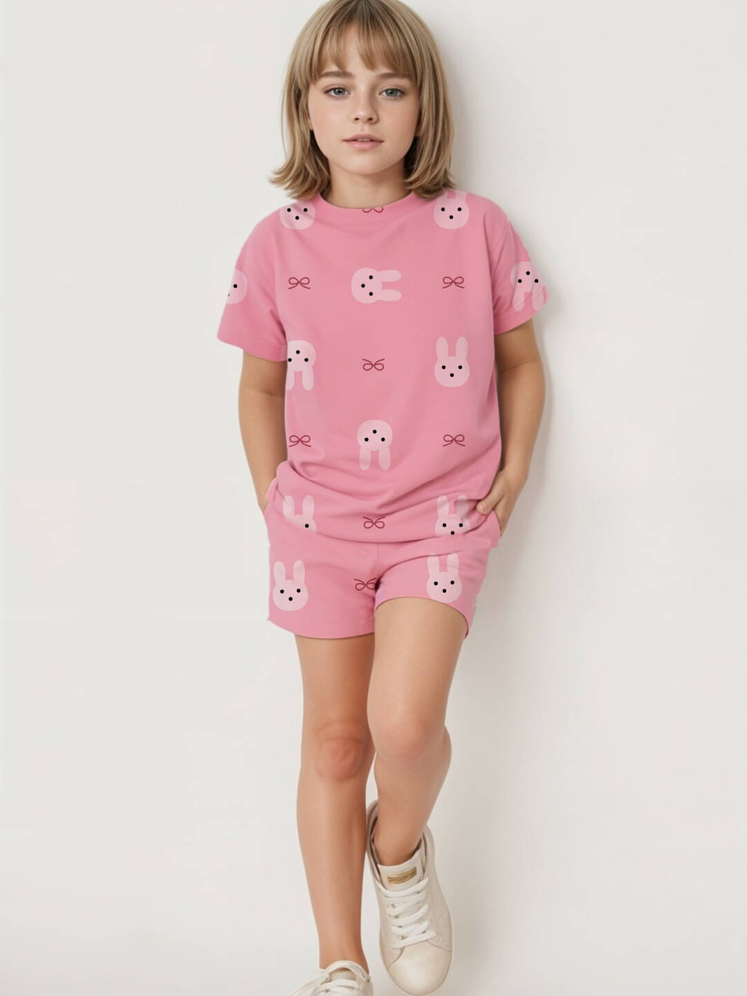 DVESTA Pack of 1 Unisex Cotton Blend T-Shirt & Shorts Set ( Pink ) DVESTA Pack of 1 Unisex Cotton Blend T-Shirt & Shorts Set ( Pink )