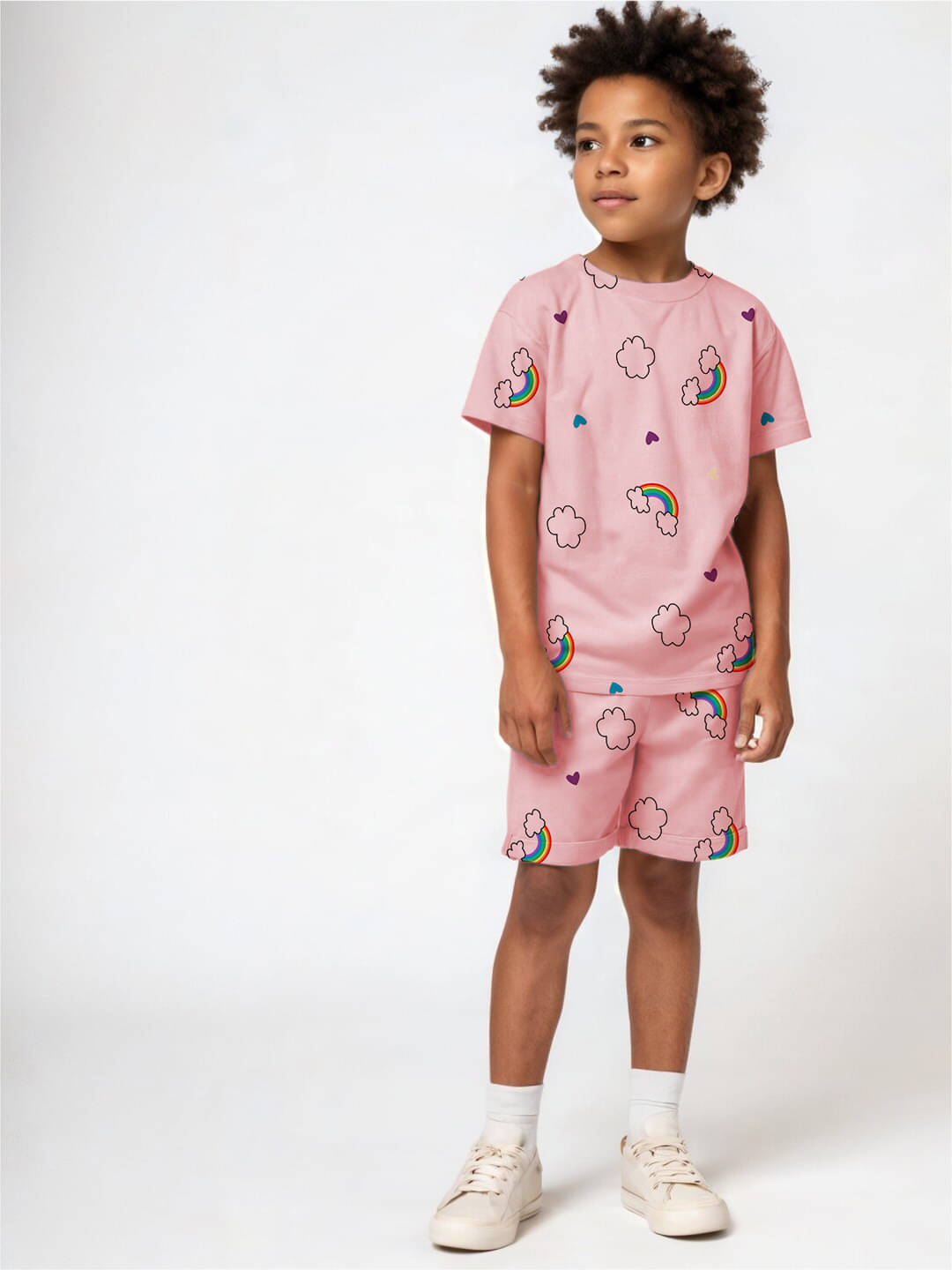     			DVESTA Pack of 1 Unisex Cotton Blend T-Shirt & Shorts Set ( Pink )