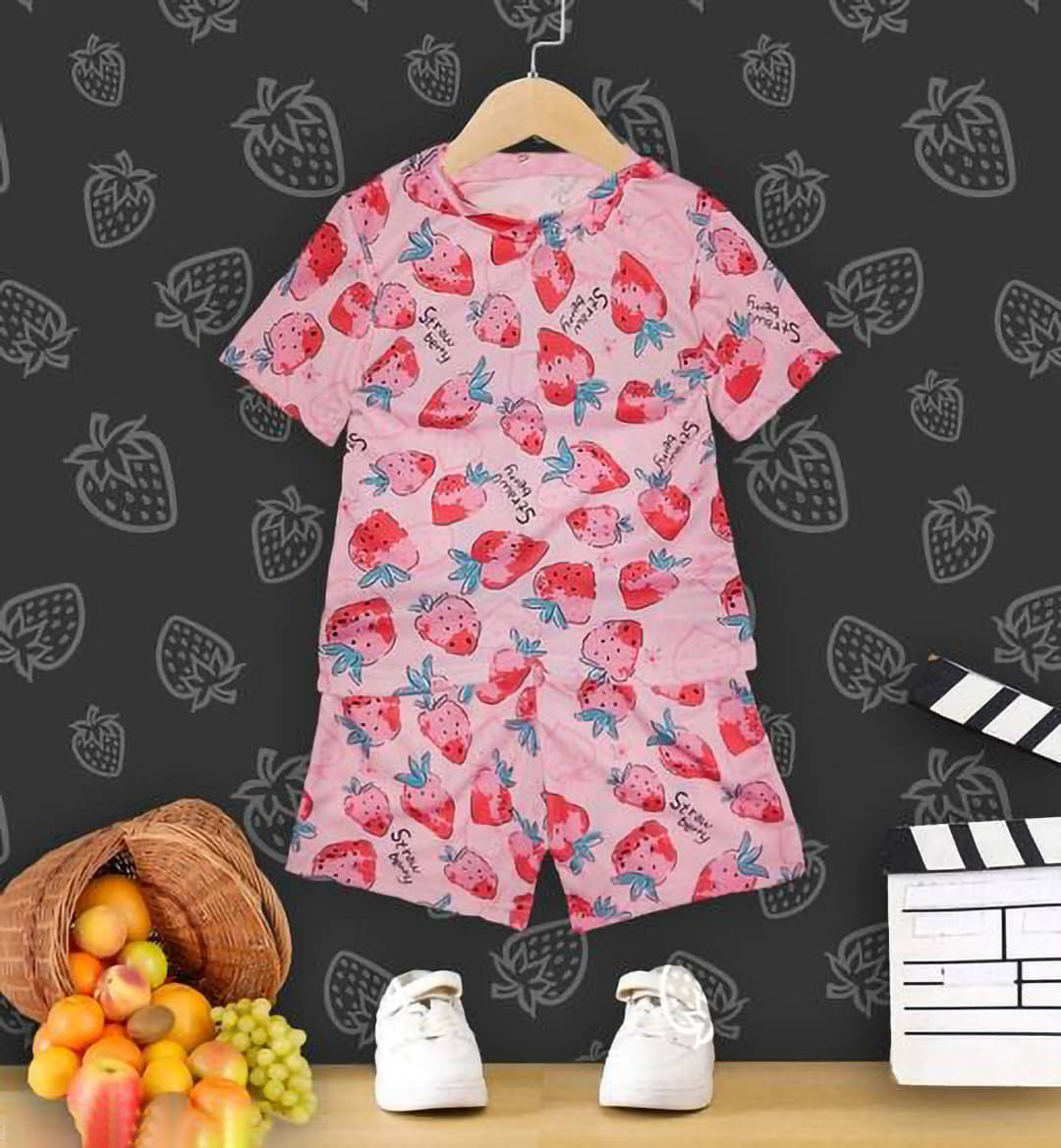     			DVESTA Pack of 1 Unisex Cotton Blend T-Shirt & Shorts Set ( Pink )