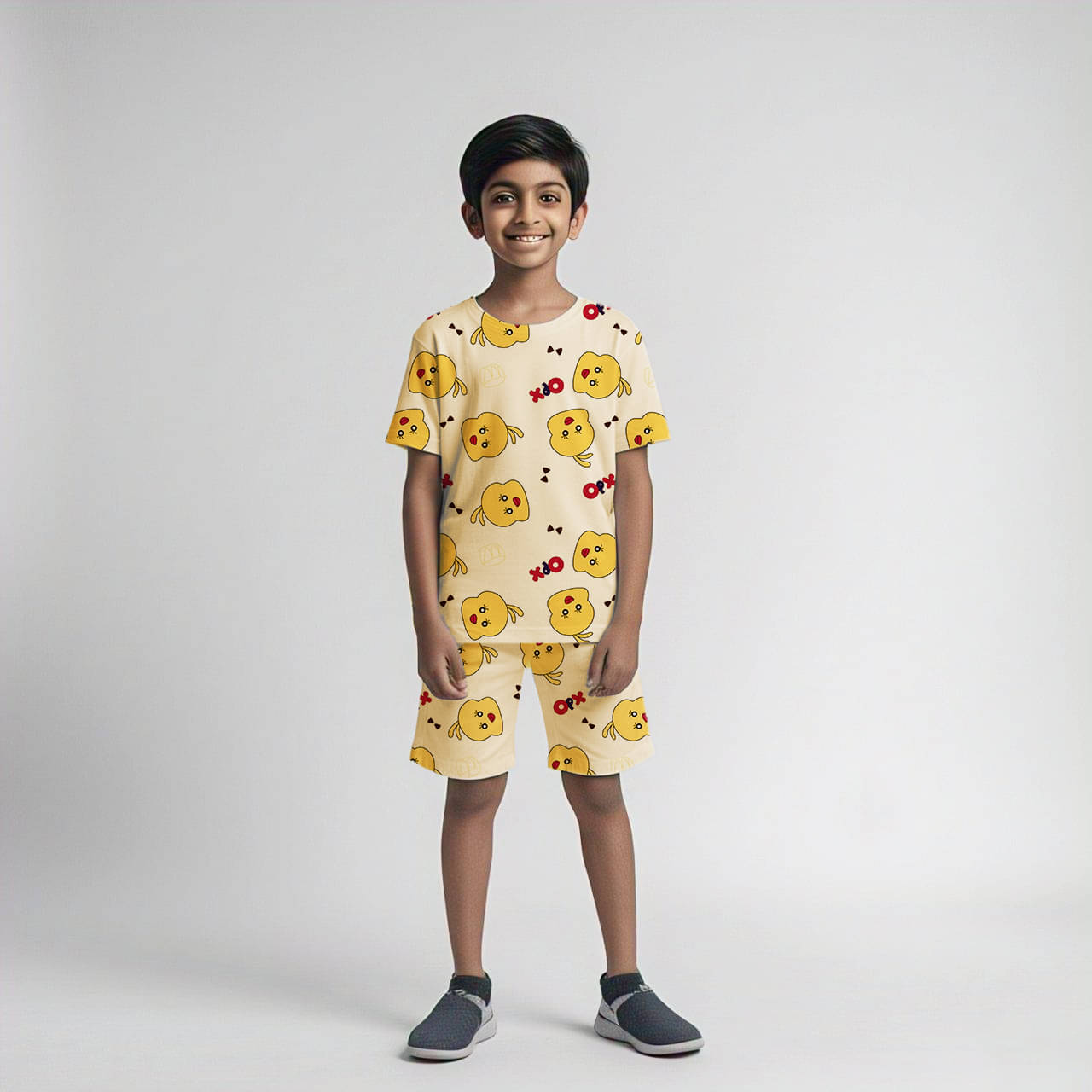     			DVESTA Pack of 1 Unisex Cotton Blend T-Shirt & Shorts Set ( Yellow )