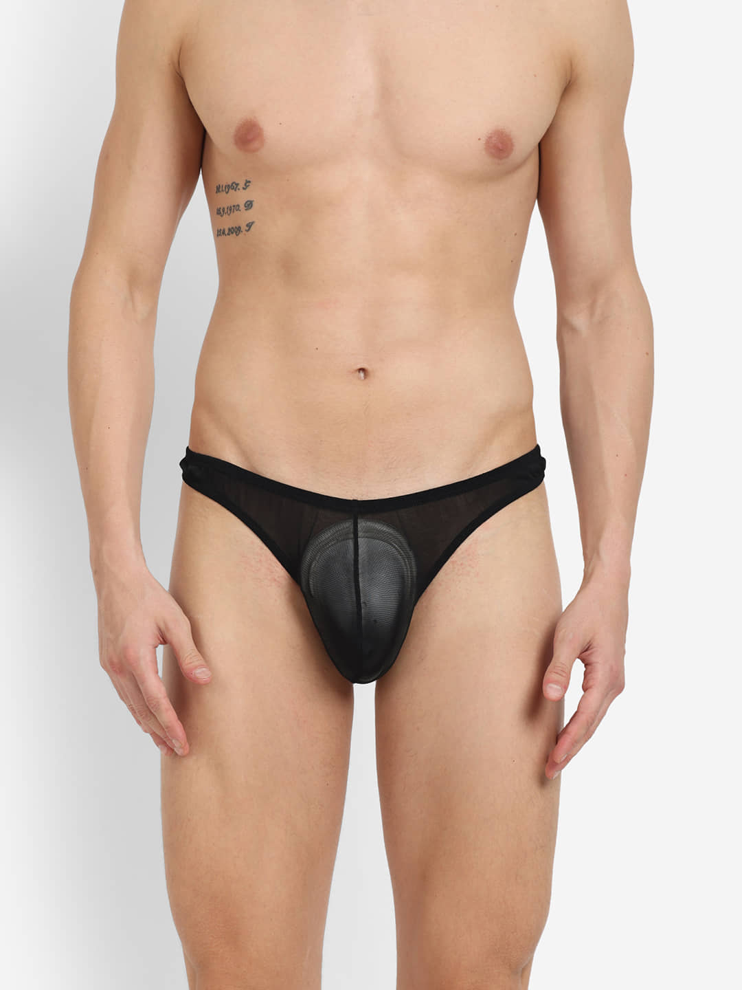 La Intimo Pack of 1 Nylon Thongs For Men's ( Black )