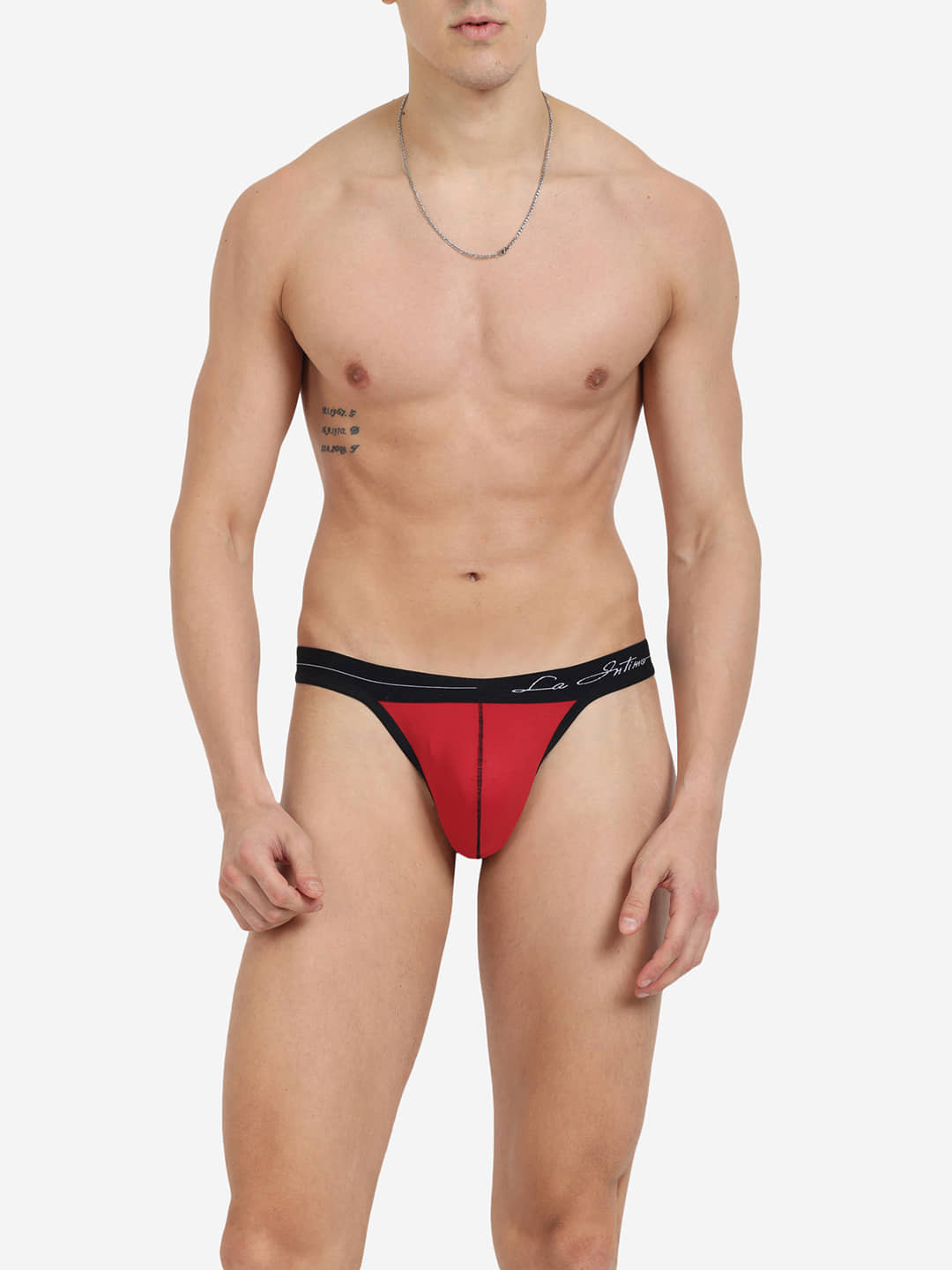 La Intimo Pack of 1 Lycra Thongs For Men's ( Blue )