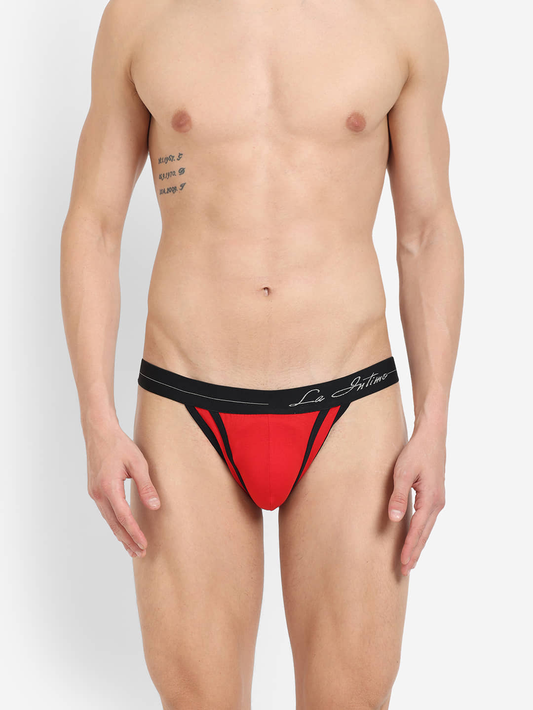 La Intimo Pack of 1 Lycra Briefs For Men's ( Red )