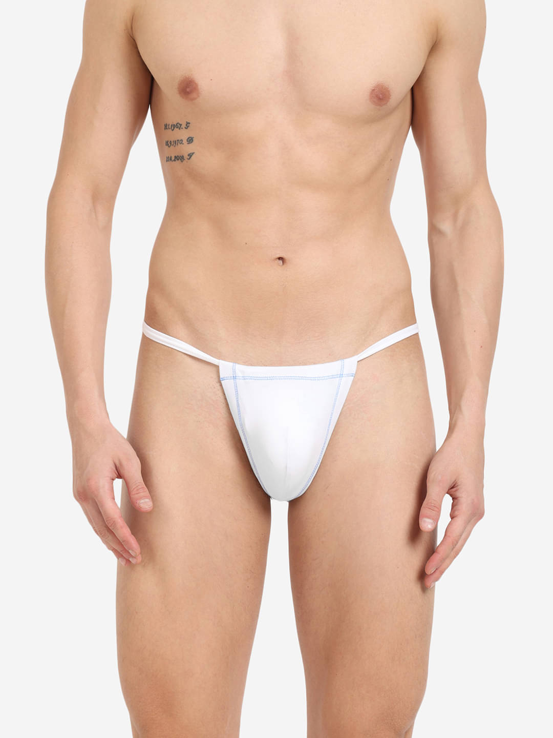     			La Intimo Pack of 1 Lycra G-String For Men's ( White )