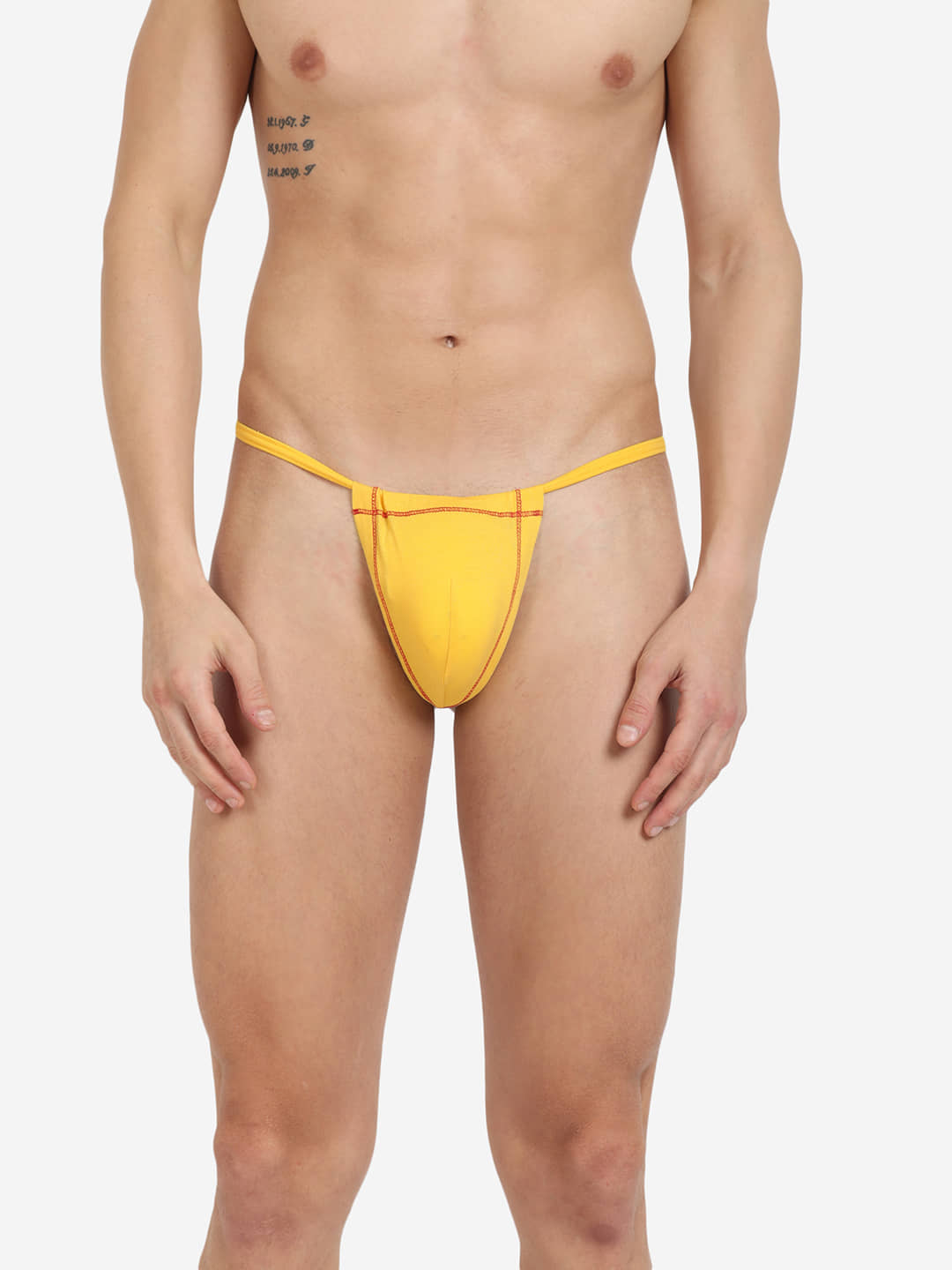 La Intimo Pack of 1 Lycra G-String For Men's ( Yellow )