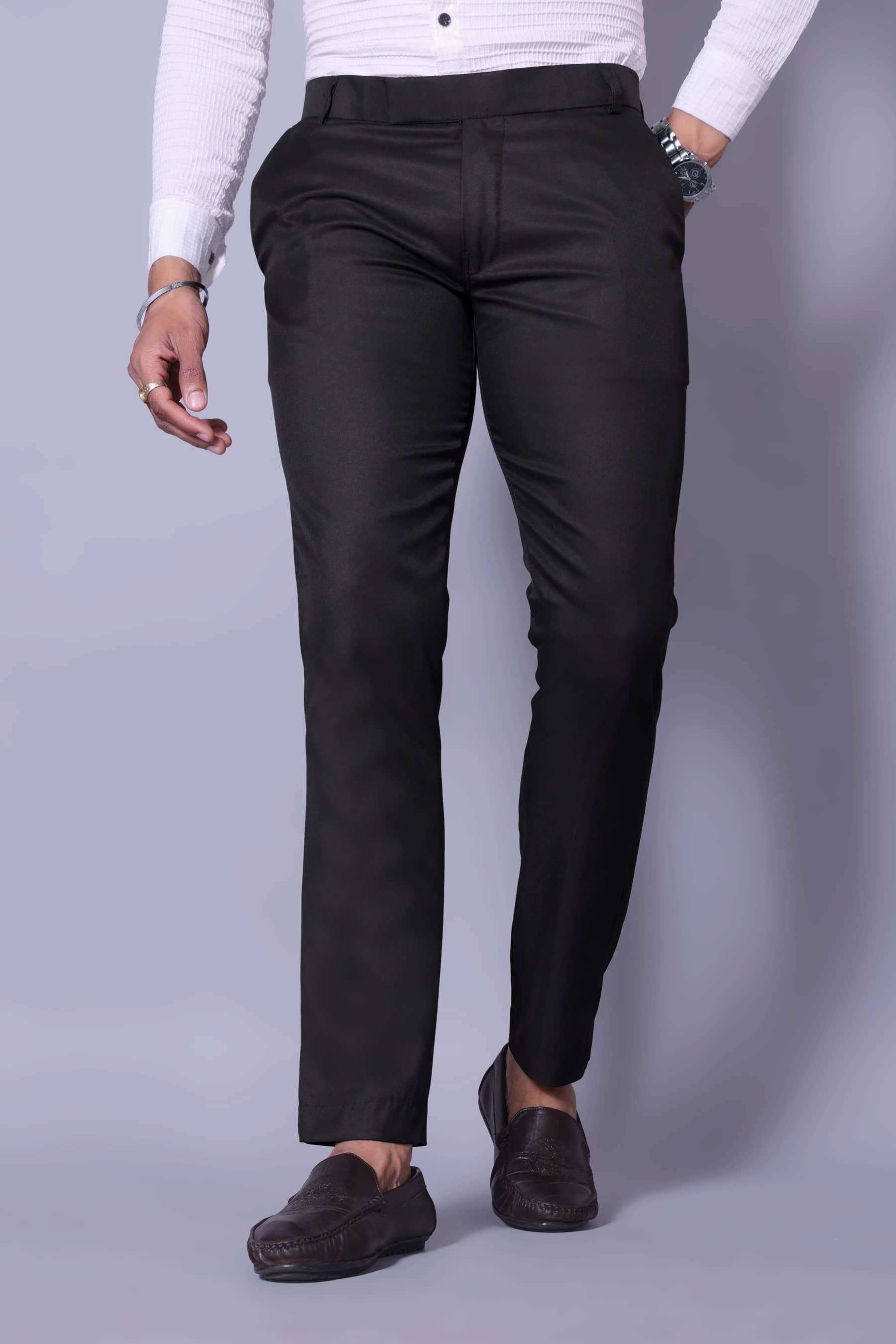 MATHAE Regular Flat Men's Formal Trouser - Black ( Pack of 1 ) - Trousers | Buy online on ZillyBuy