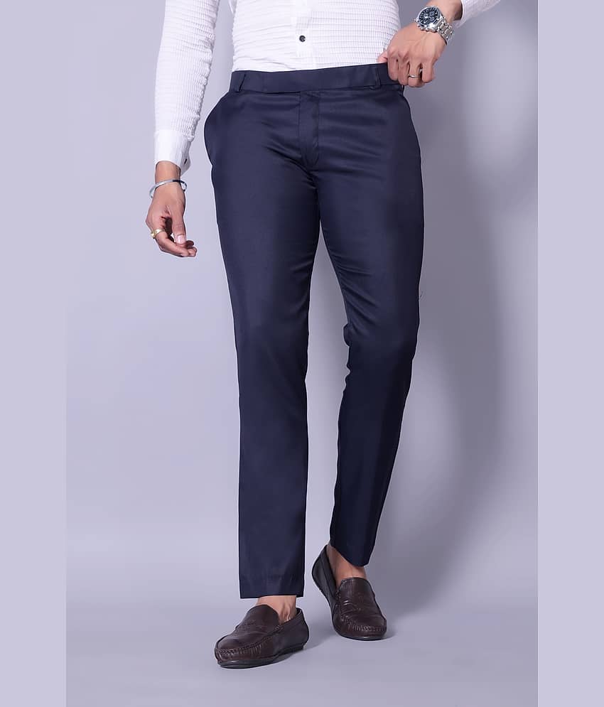 MATHAE Regular Flat Men's Formal Trouser - Navy Blue ( Pack of 1 ) - Trousers | Buy online on ZillyBuy