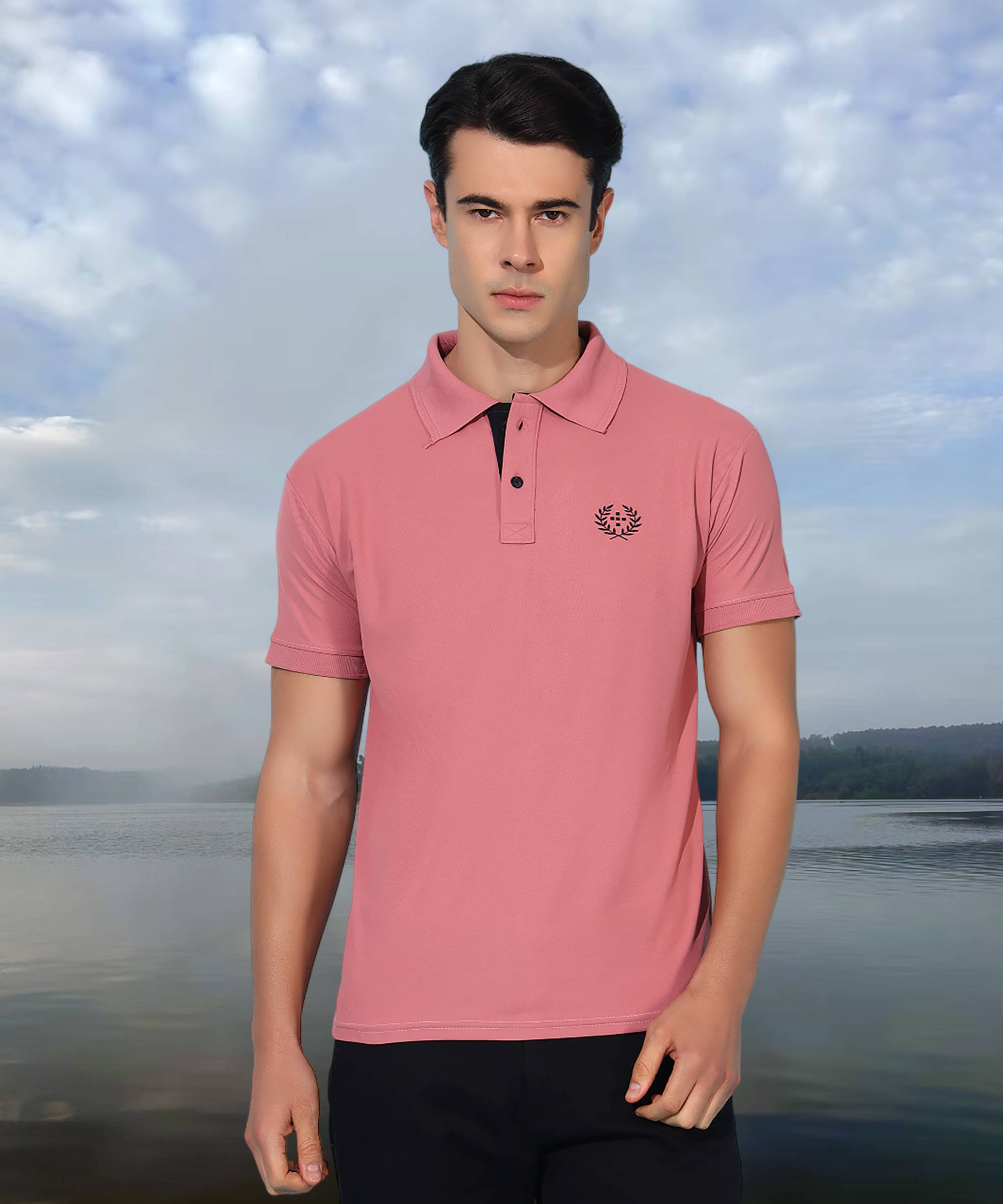 MODYOUNG Men Cotton Blend Regular Fit Solid Polo T Shirt ( Lavender ) MODYOUNG Men Cotton Blend Regular Fit Solid Polo T Shirt ( Lavender )