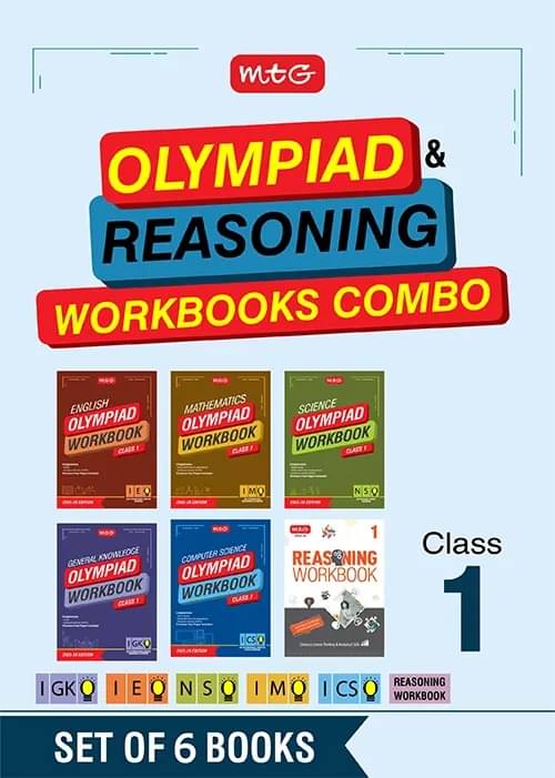 MTG Class-1 NSO-IMO-IEO-ICSO-IGKO Olympiad and Reasoning Workbook Combo (Set of 6 Books) | MCQs, Previous Years Solved Paper & Achievers Section - SOF Olympiad Books For 2025-26 Exam MTG Class-1 NSO-IMO-IEO-ICSO-IGKO Olympiad and Reasoning Workbook Combo (Set of 6 Books) | MCQs, Previous Years Solved Paper & Achievers Section - SOF Olympiad Books For 2025-26 Exam
