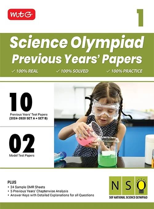     			MTG Class-1 NSO Olympiad 10 Previous Years Papers Science (2024-2020 Set A & B) - Model Test Papers with 24 Sample OMR Sheets & Chapterwise Analysis | PYQs For SOF Olympiad 2025-26 Exam