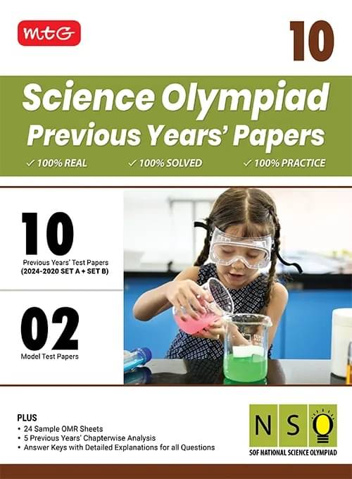     			MTG Class-10 NSO Olympiad 10 Previous Years Papers Science (2024-2020 Set A & B) - Model Test Papers with 24 Sample OMR Sheets & Chapterwise Analysis | PYQs For SOF Olympiad 2025-26 Exam