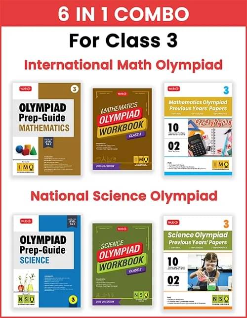     			MTG Class-3 Mathematics & Science (IMO-NSO) Olympiad Workbook, Prep-Guide & Previous Years Papers (PYQs) - SOF Olympiad Books For 2025-26 Exam (Set of 6 Books)