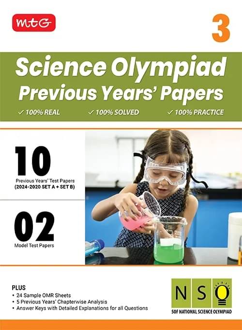     			MTG Class-3 NSO Olympiad 10 Previous Years Papers Science (2024-2020 Set A & B) - Model Test Papers with 24 Sample OMR Sheets & Chapterwise Analysis | PYQs For SOF Olympiad 2025-26 Exam