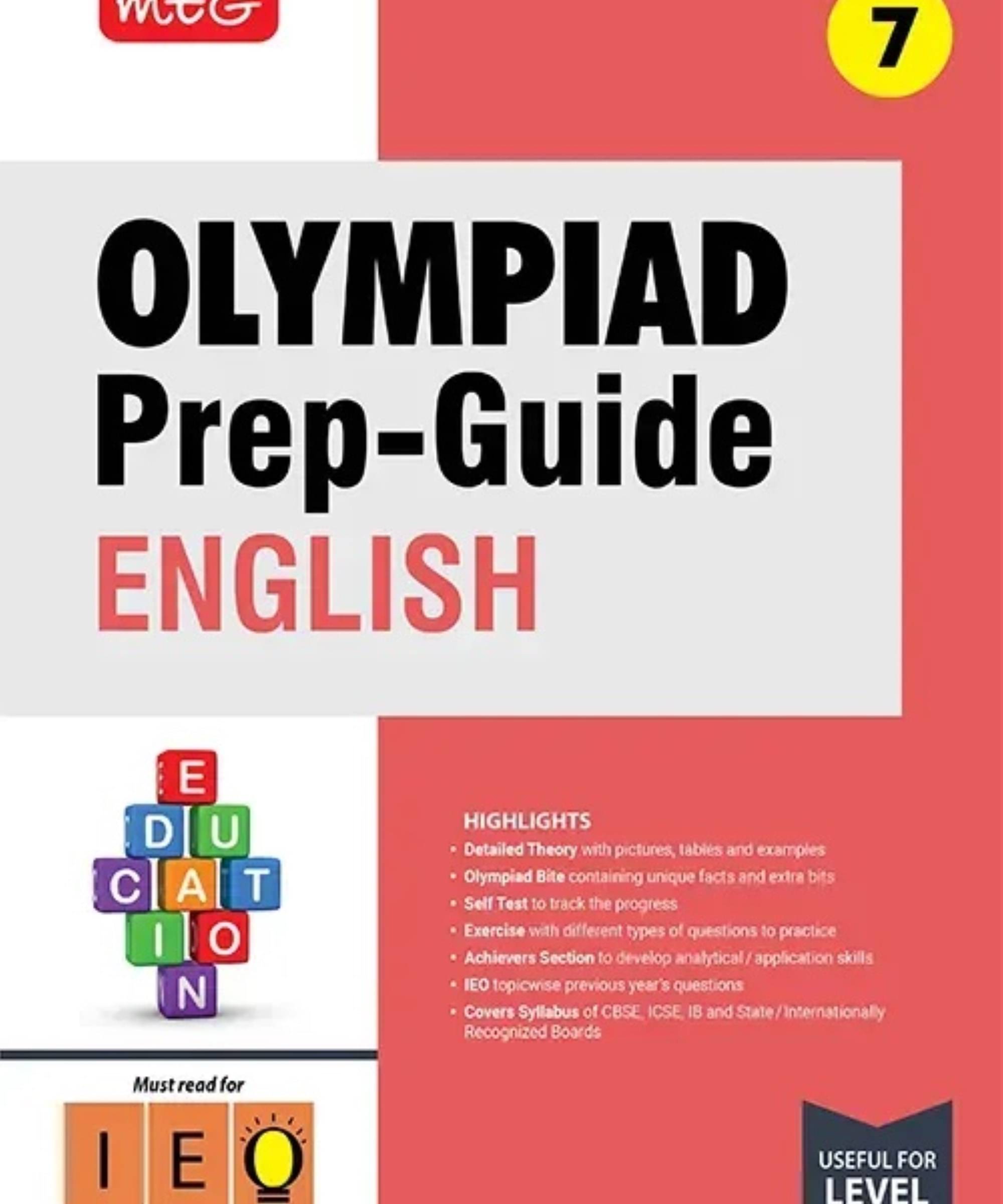 MTG Olympiad Prep-Guide Class 7 English (IEO) - Detailed Theory, IEO Topicwise Previous Years Questions with Self Test For SOF 2025-26 Exam MTG Olympiad Prep-Guide Class 7 English (IEO) - Detailed Theory, IEO Topicwise Previous Years Questions with Self Test For SOF 2025-26 Exam