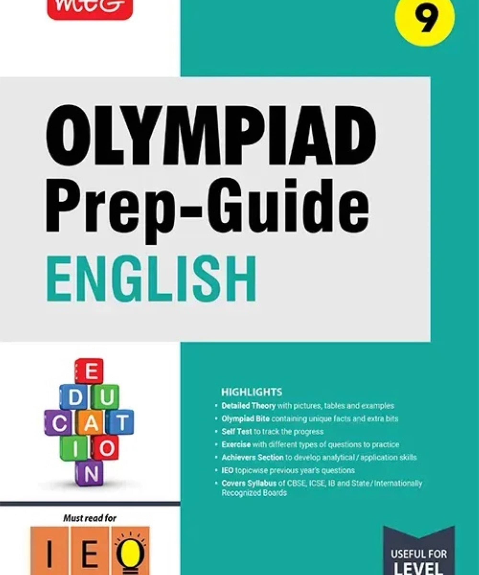     			MTG Olympiad Prep-Guide Class 9 English (IEO) - Detailed Theory, IEO Topicwise Previous Years Questions with Self Test For SOF 2025-26 Exam