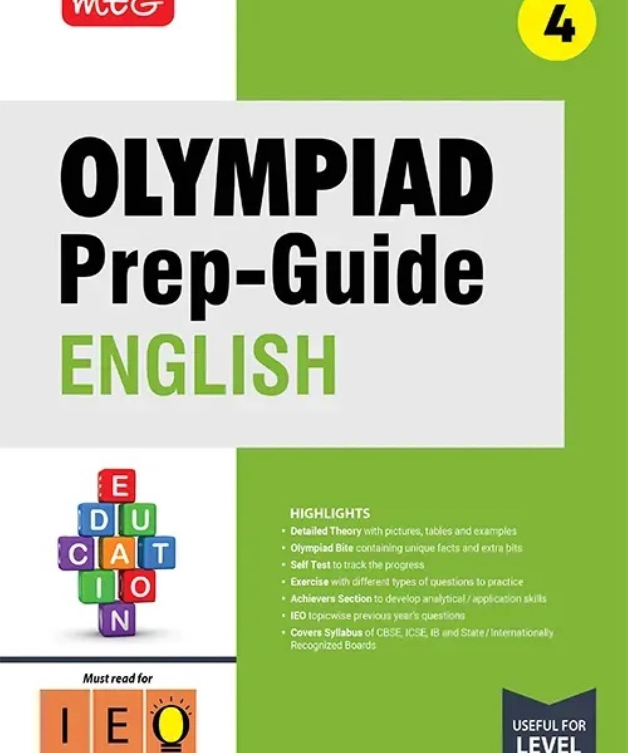 MTG Olympiad Prep-Guide Class 4 English (IEO) - Detailed Theory, IEO Topicwise Previous Years Questions with Self Test For SOF 2025-26 Exam MTG Olympiad Prep-Guide Class 4 English (IEO) - Detailed Theory, IEO Topicwise Previous Years Questions with Self Test For SOF 2025-26 Exam