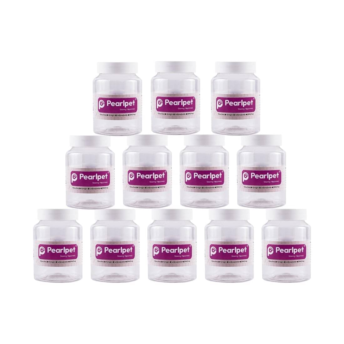 PearlPet Airtight Containers PET White Tea/Coffee/Sugar Container ( Set of 12 ) PearlPet Airtight Containers PET White Tea/Coffee/Sugar Container ( Set of 12 )