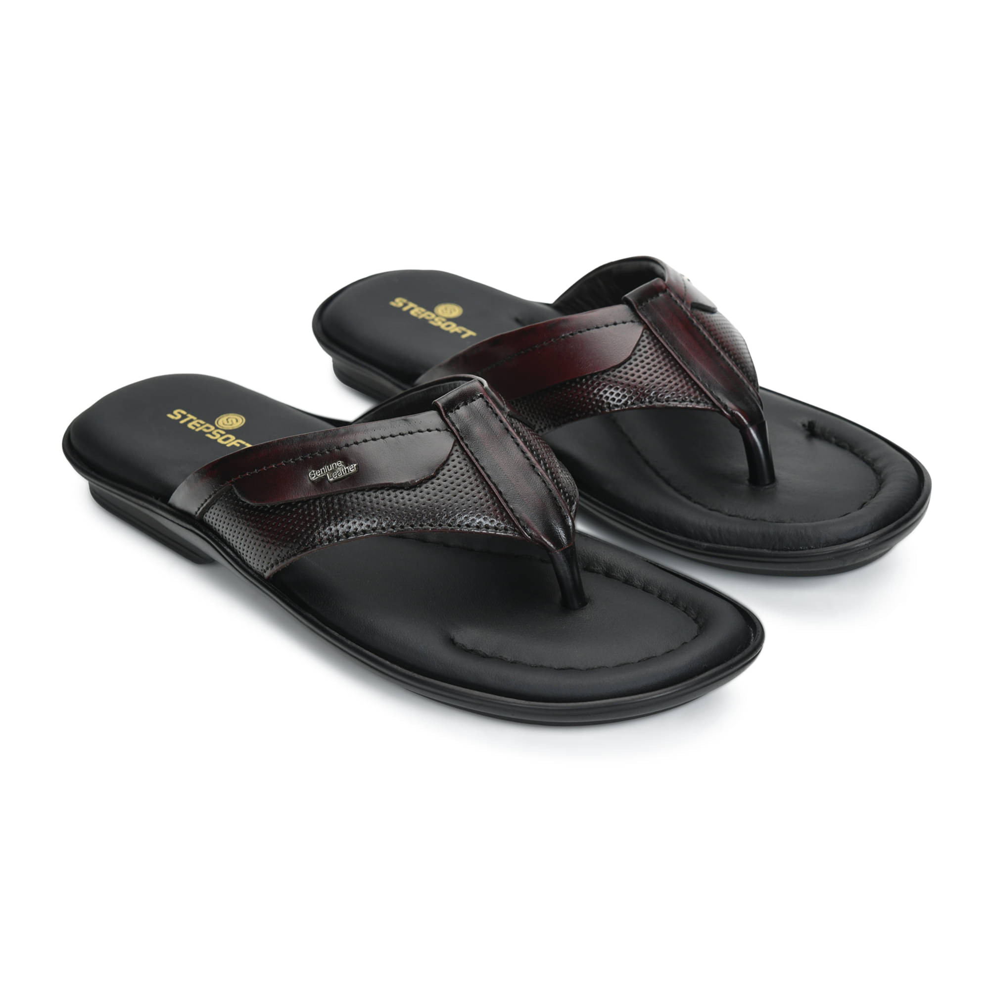     			STEPSOFT Maroon Men's Leather Slipper
