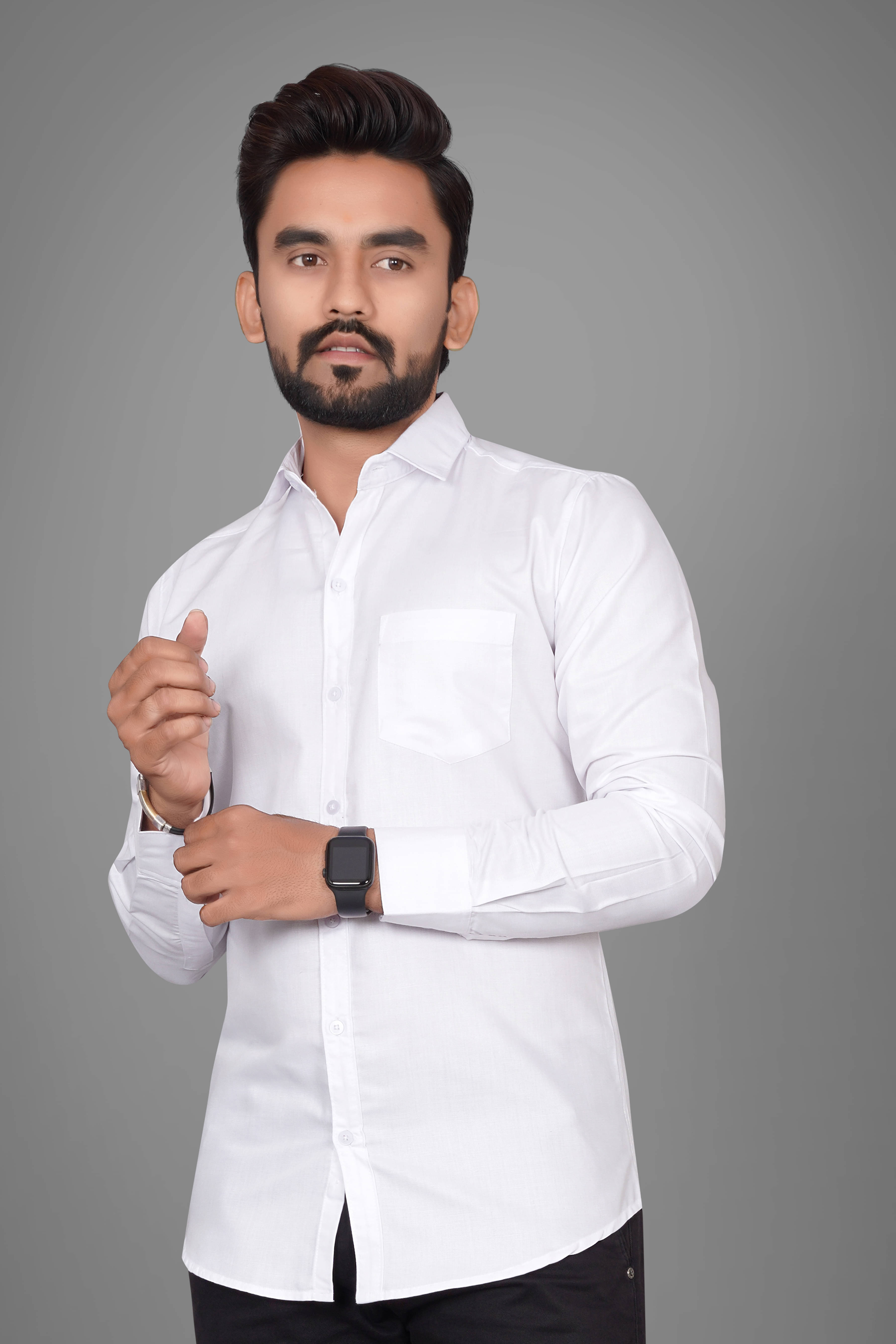     			SUR-T Cotton Blend Regular Fit Solids Full Sleeves Men's Casual Shirt - White ( Pack of 1 )