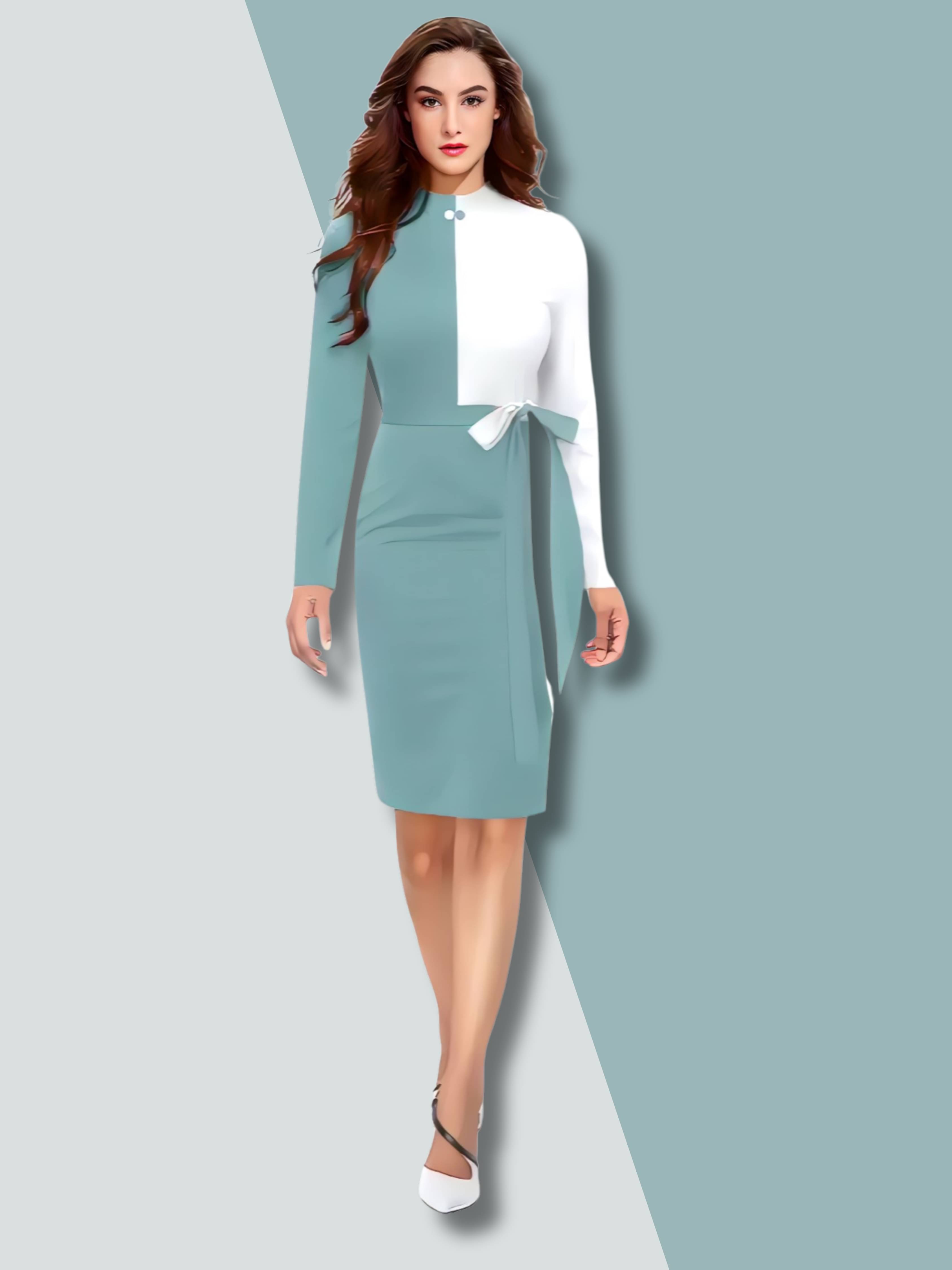 Shcon Women Polyester Colorblock Bodycon Dress ( Multi Color ) Shcon Women Polyester Colorblock Bodycon Dress ( Multi Color )