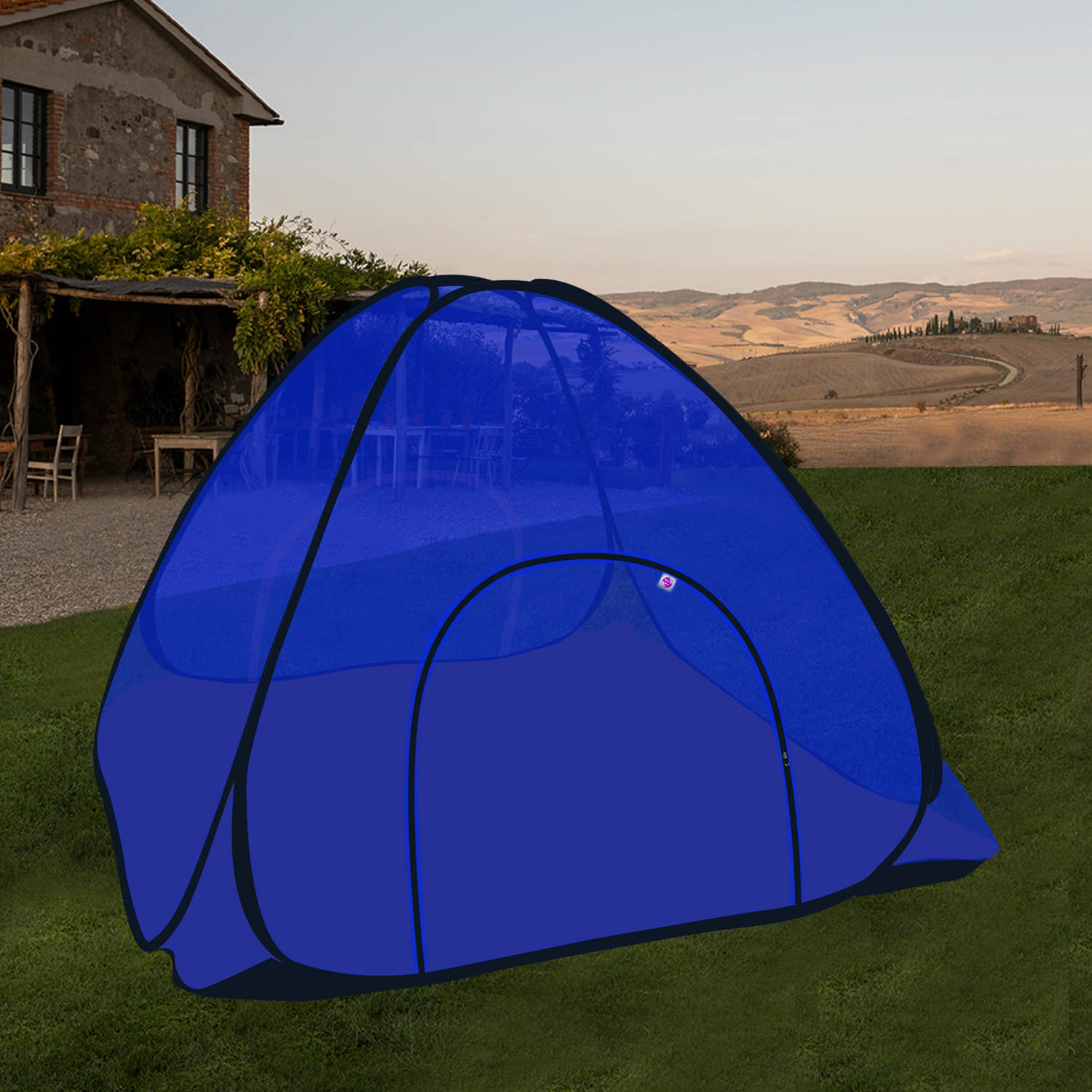    			Silver Shine - Dark Blue Polycotton Tent Mosquito Net ( Pack of 1 )