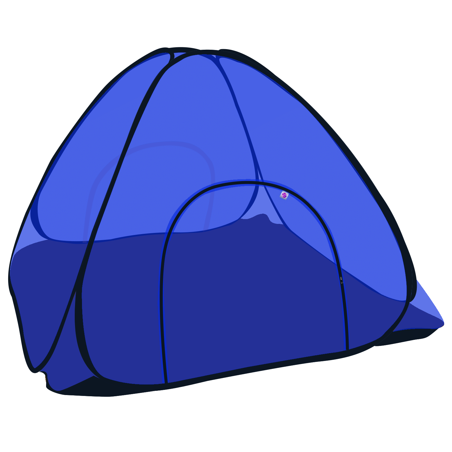 Silver Shine - Dark Blue Polycotton Tent Mosquito Net ( Pack of 1 )