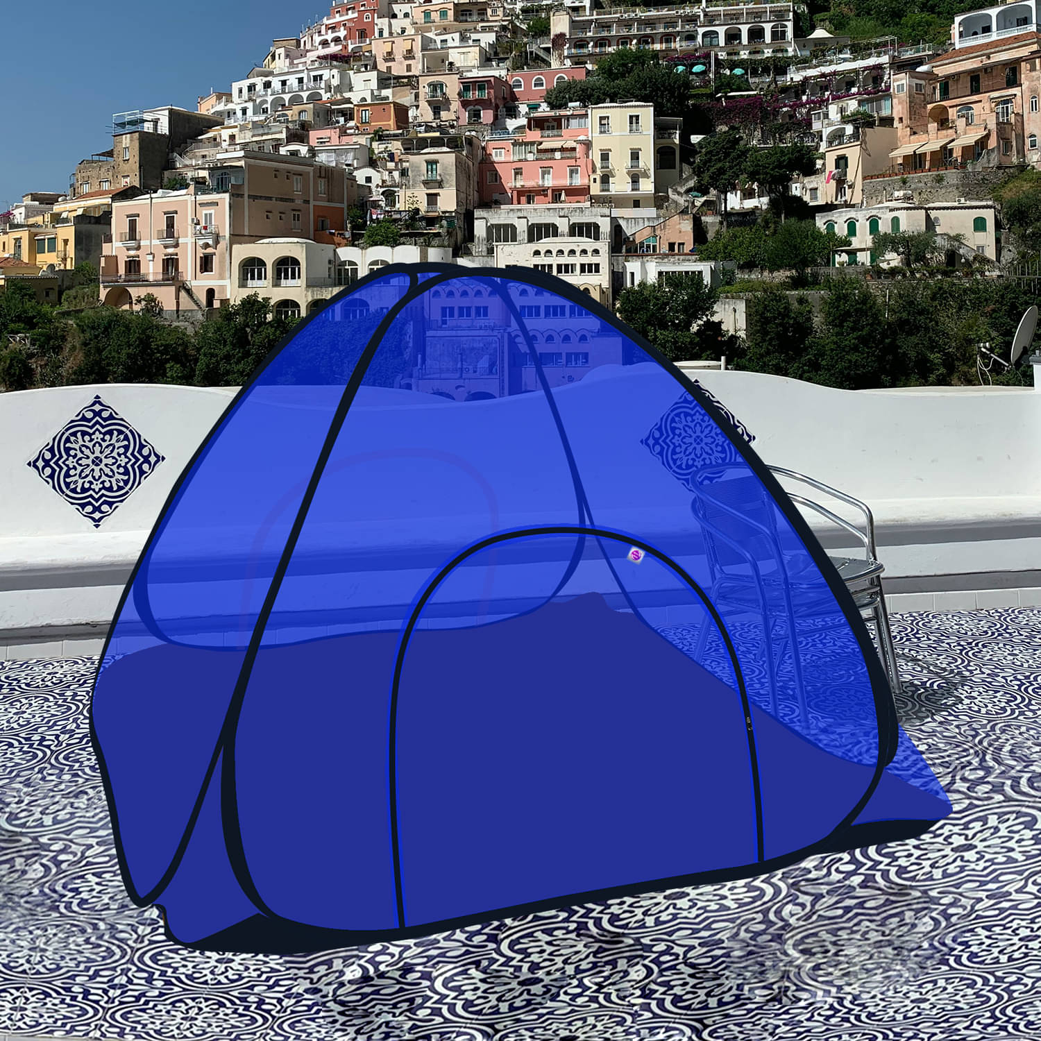     			Silver Shine - Dark Blue Polycotton Tent Mosquito Net ( Pack of 1 )
