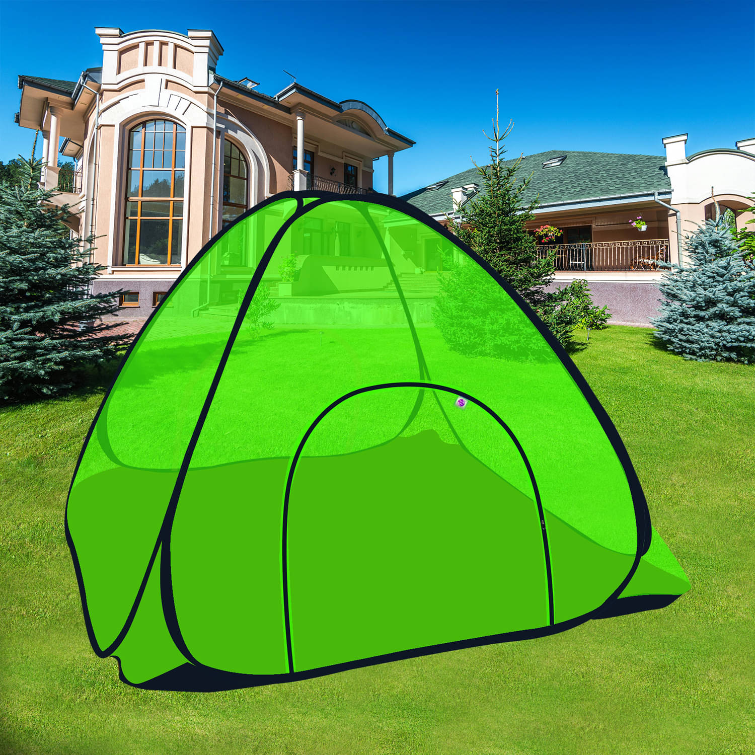     			Silver Shine - Green Polycotton Tent Mosquito Net ( Pack of 1 )