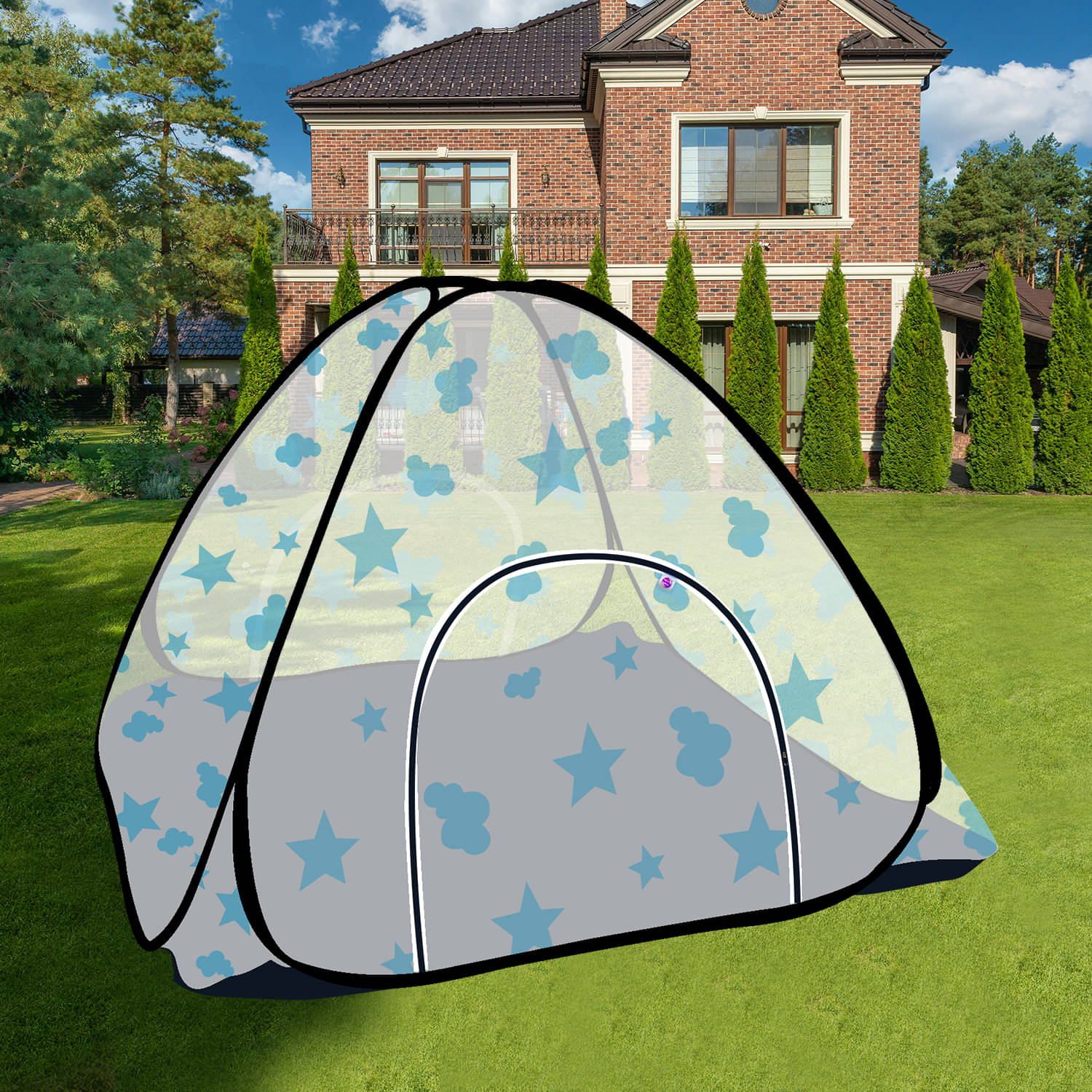     			Silver Shine - Multi Polycotton Tent Mosquito Net ( Pack of 1 )