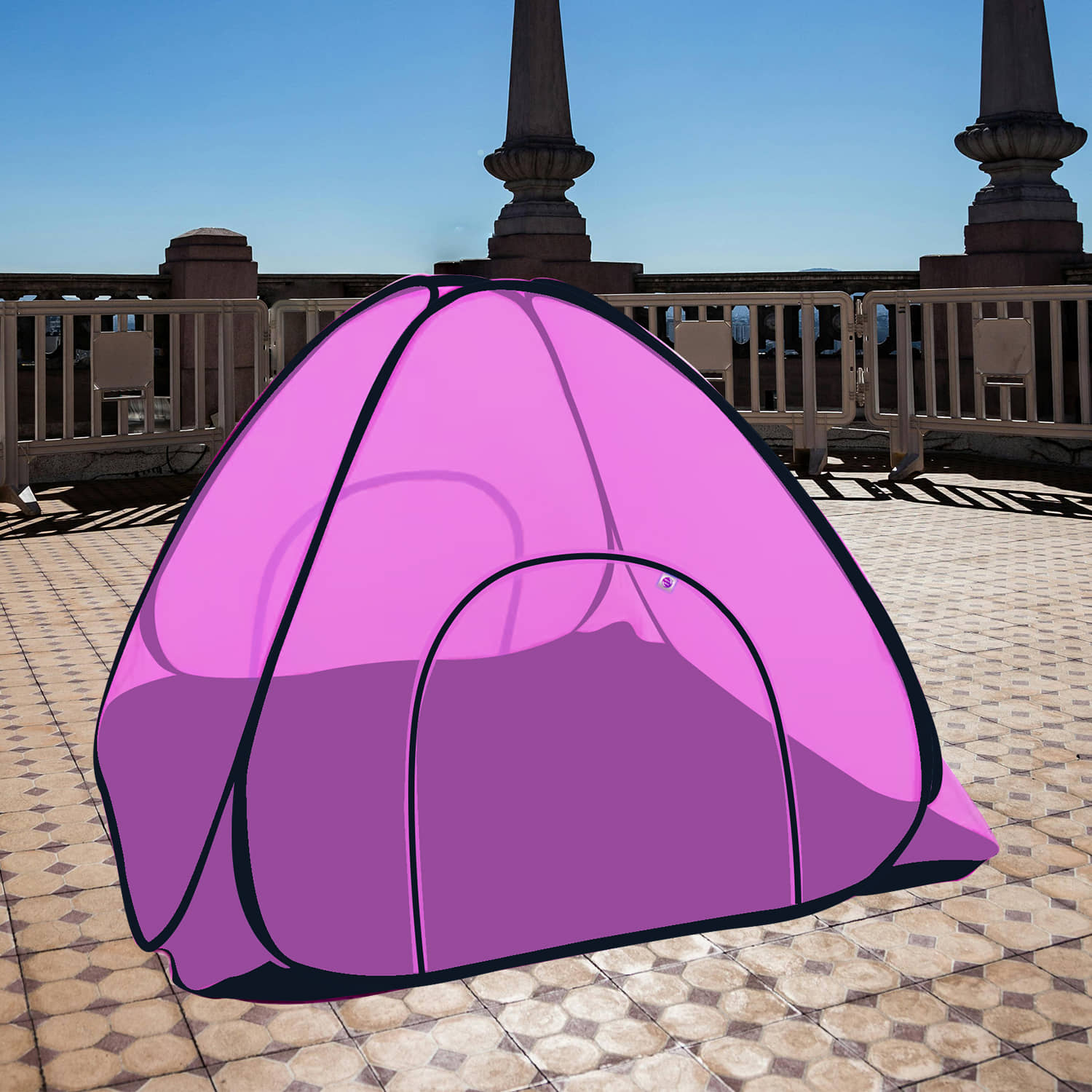 Silver Shine - Pink Polycotton Tent Mosquito Net ( Pack of 1 )