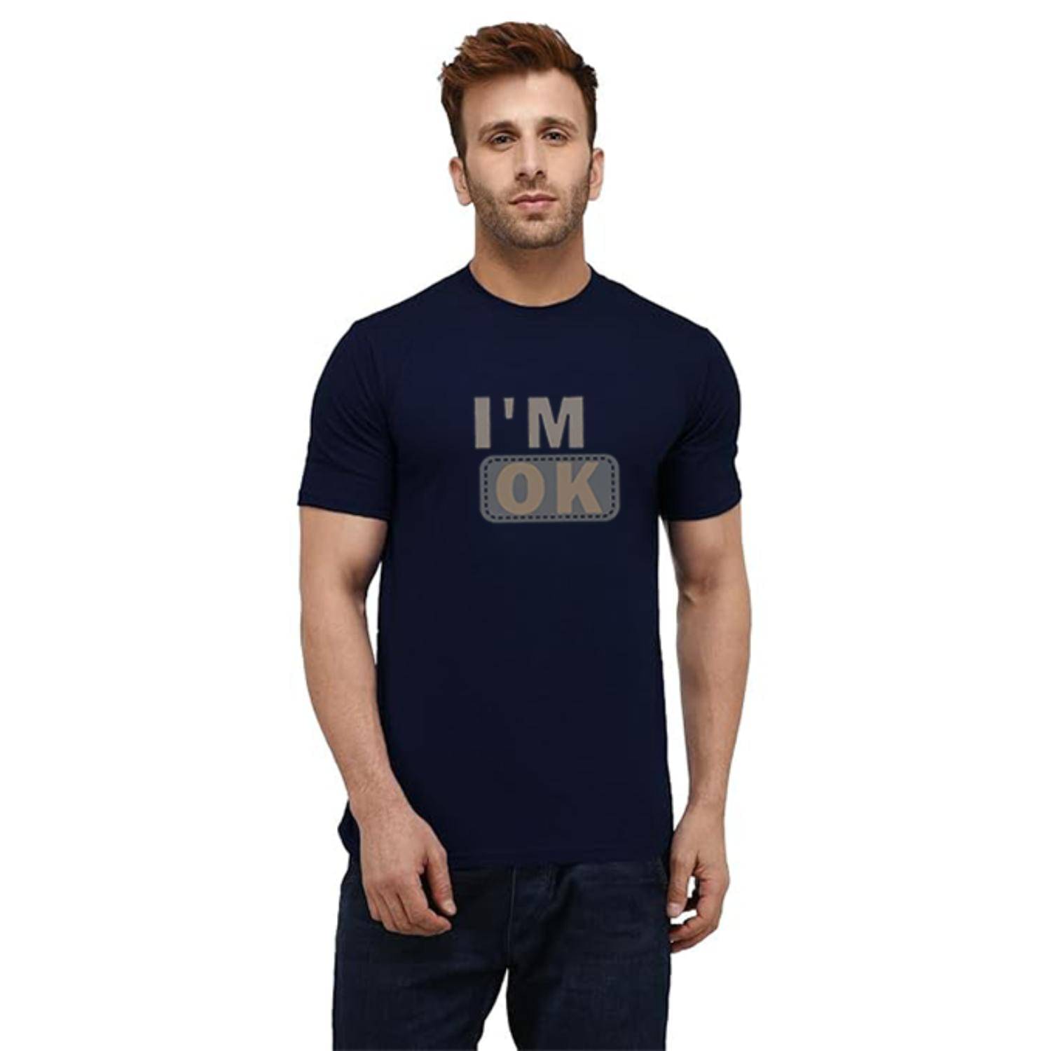 Unicus Apparel Men Cotton Blend Regular Fit Printed T-Shirt ( Navy Blue )     			Unicus Apparel Men Cotton Blend Regular Fit Printed T-Shirt ( Navy Blue )