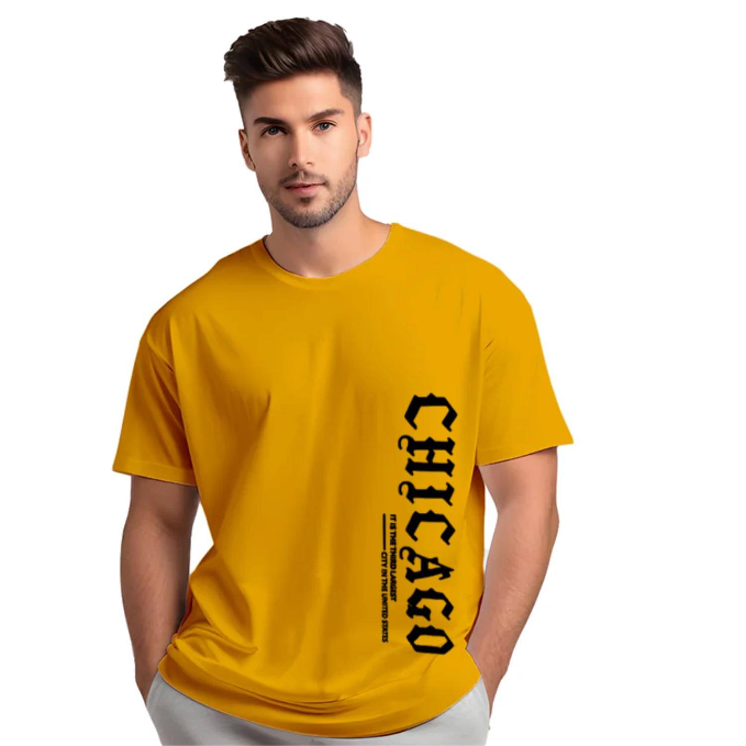 Unicus Apparel Men Cotton Blend Regular Fit Printed T-Shirt ( Yellow ) Unicus Apparel Men Cotton Blend Regular Fit Printed T-Shirt ( Yellow )