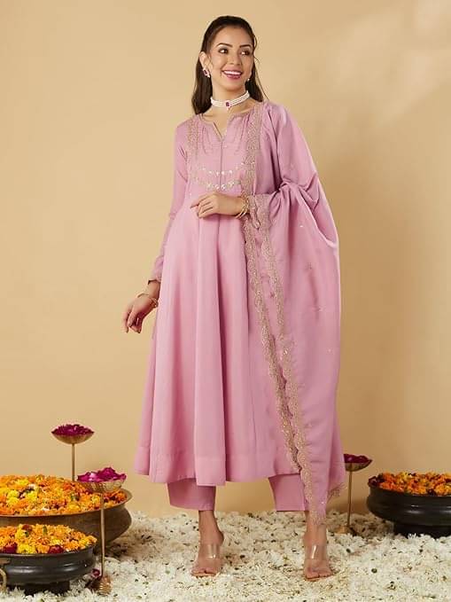Vaidehi Fashion Women Silk Blend Embroidered Straight Kurti With Pants ( Pink ) Vaidehi Fashion Women Silk Blend Embroidered Straight Kurti With Pants ( Pink )