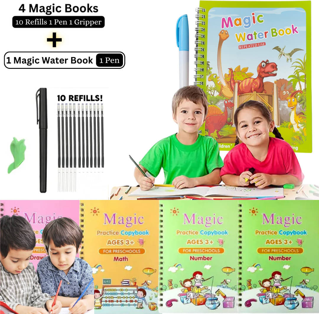 Water Magic Coloring Doodle Sank Book Combo Set with Water Magic Pen,Reusable, Quick Dry Painting, and Learn Write Cursive Writing Extreme Fun and Enjoy with Drawing for Kids     			Water Magic Coloring Doodle Sank Book Combo Set with Water Magic Pen,Reusable, Quick Dry Painting, and Learn Write Cursive Writing Extreme Fun and Enjoy with Drawing for Kids