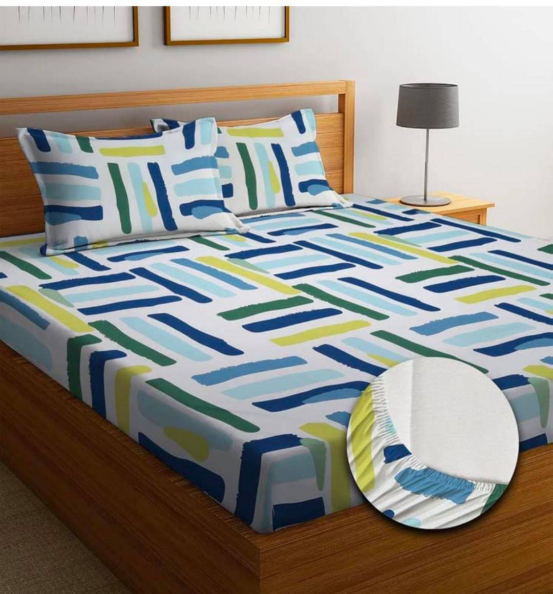     			homdazal Microfibre Abstract Fitted ( Queen Size ) - Multi
