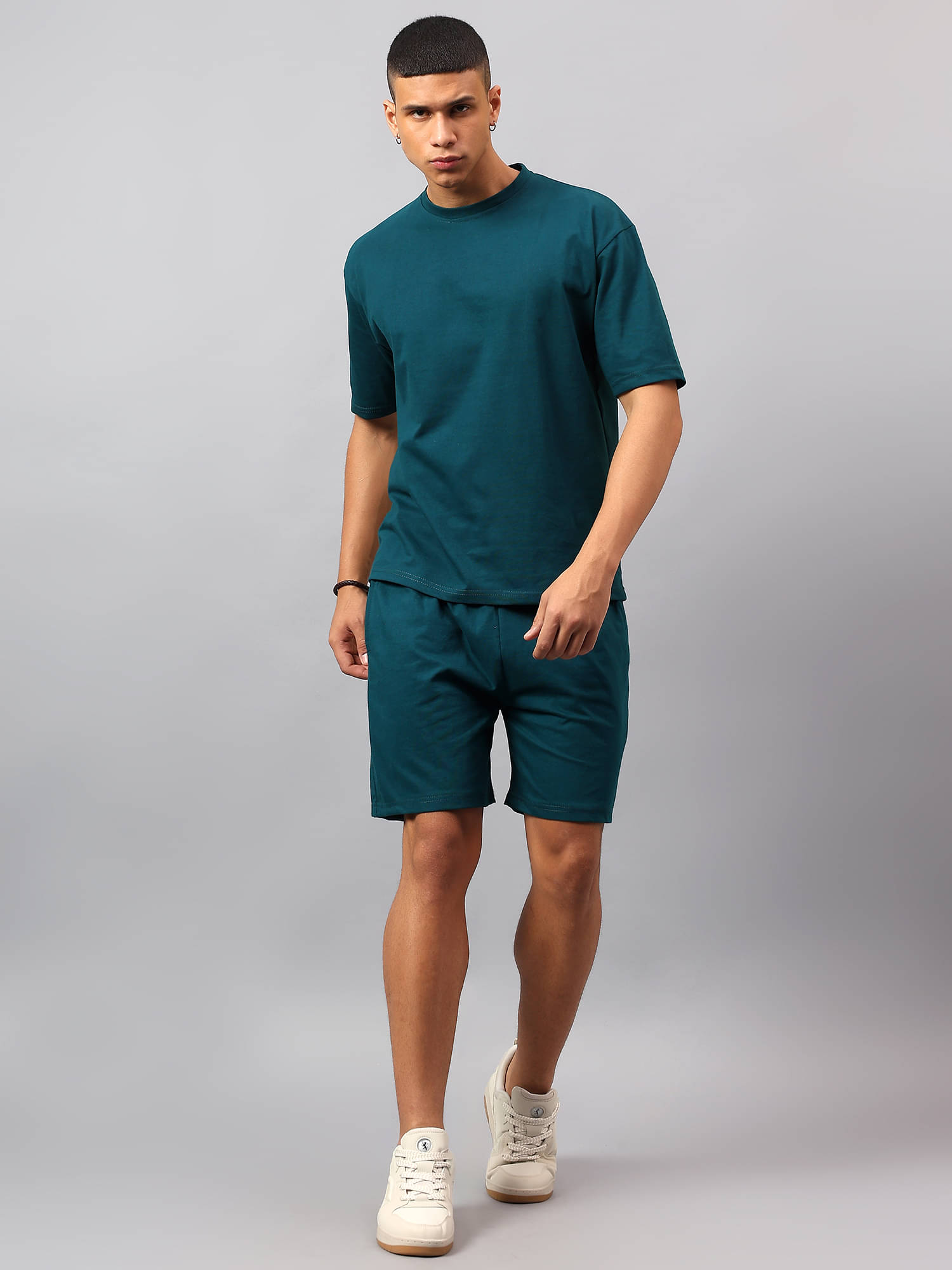     			kveto style redefined Men's T-shirt With Shorts Co-Ords Set ( Pack of 1 , Green )