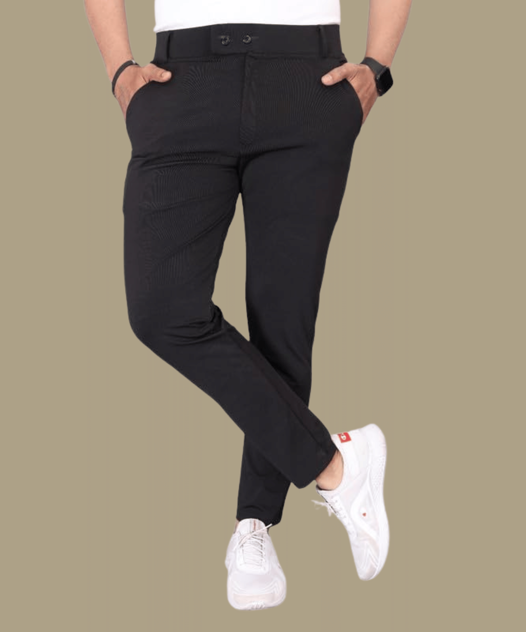     			micotti Slim Flat Men's Chinos - Black ( Pack of 1 )