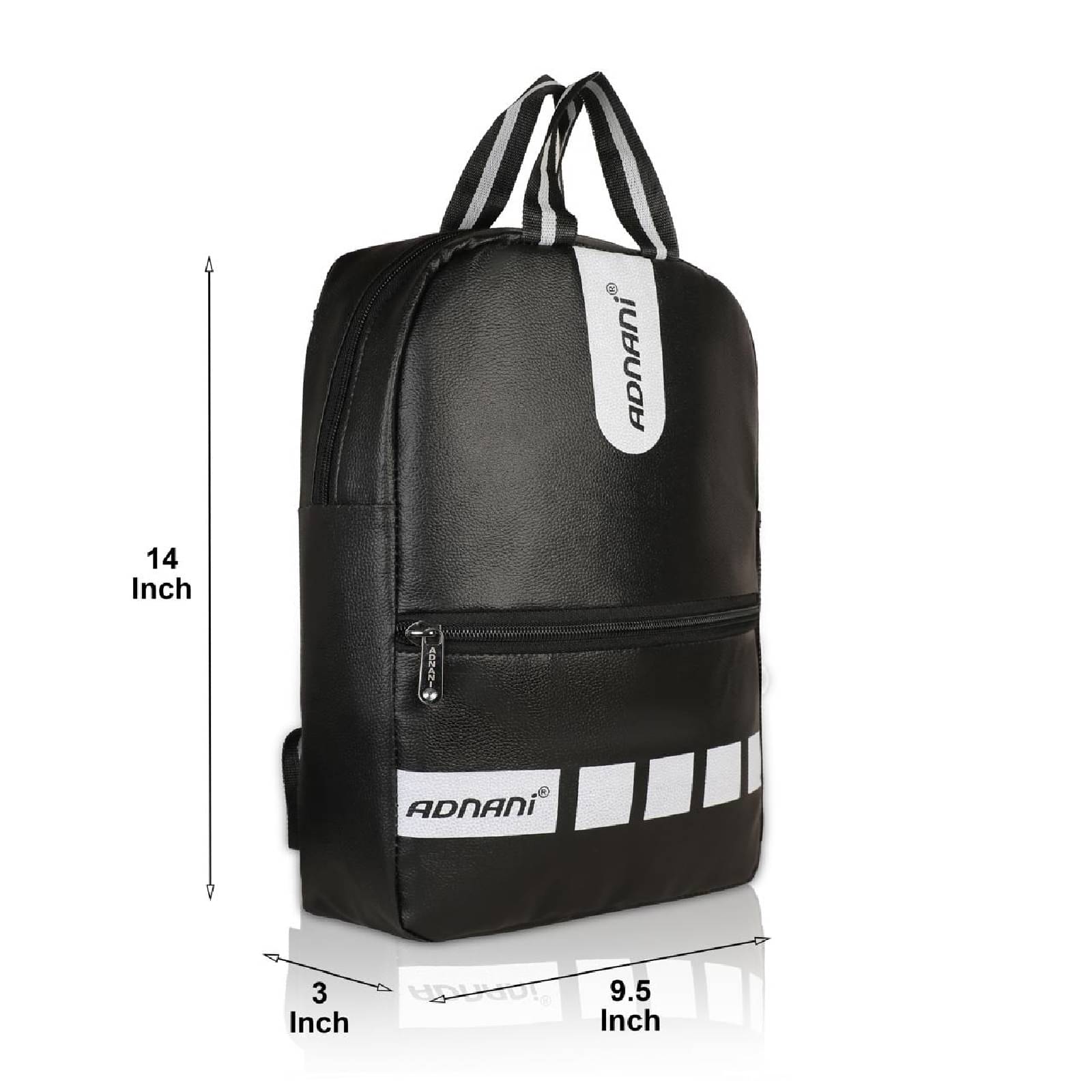     			ADNANi 20 Ltrs PU Backpack *For Boys & Girls ( Black )