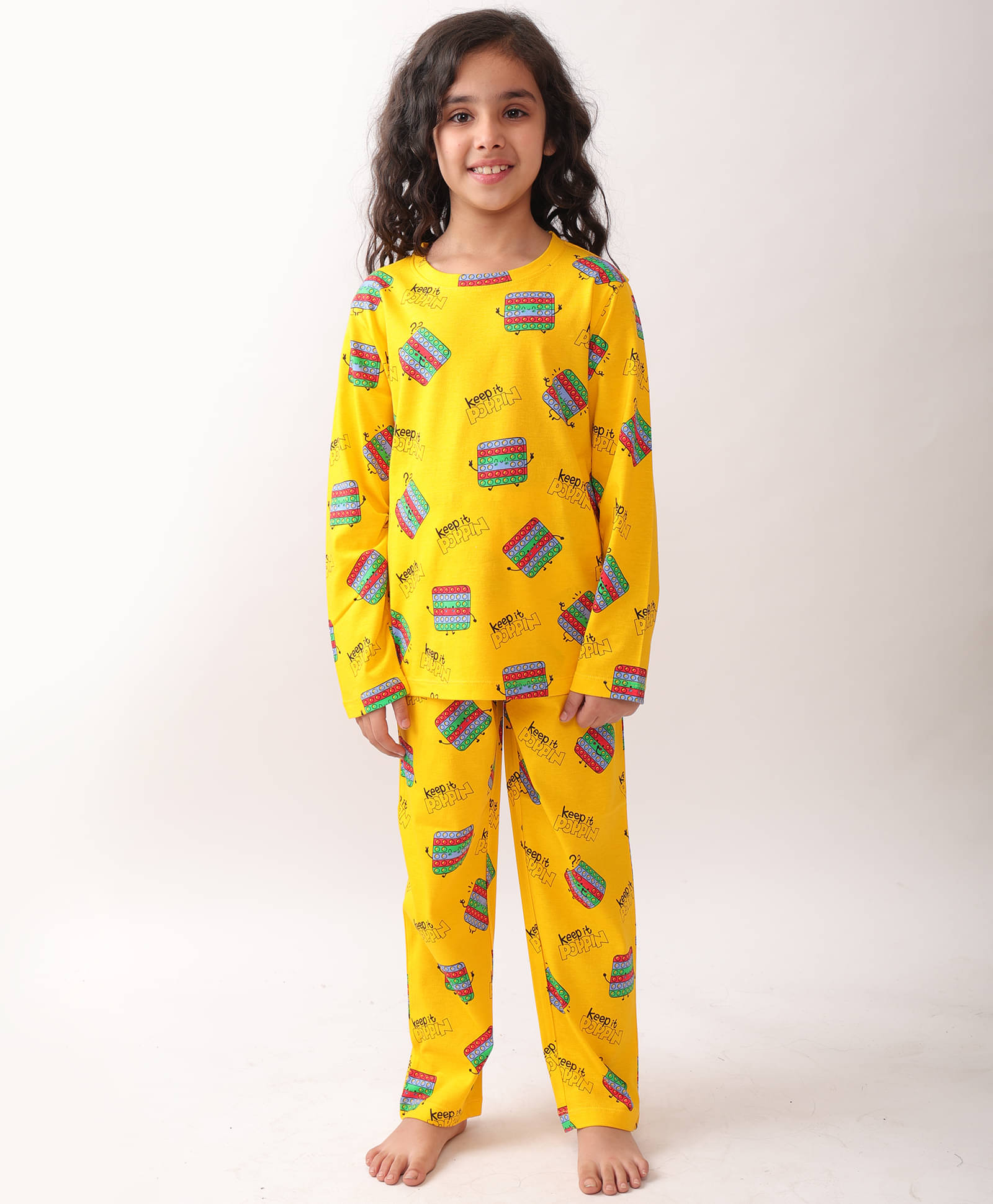     			ANTHRILO Pack of 1 Baby Girls Cotton Nightsuit Set ( Yellow )