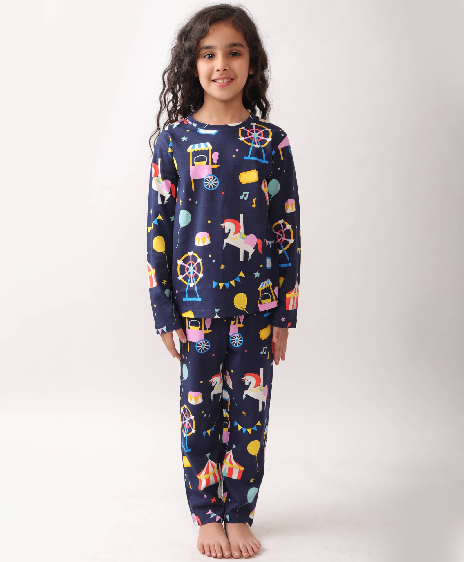     			ANTHRILO Pack of 1 Baby Girls Cotton Nightsuit Set ( Navy Blue )