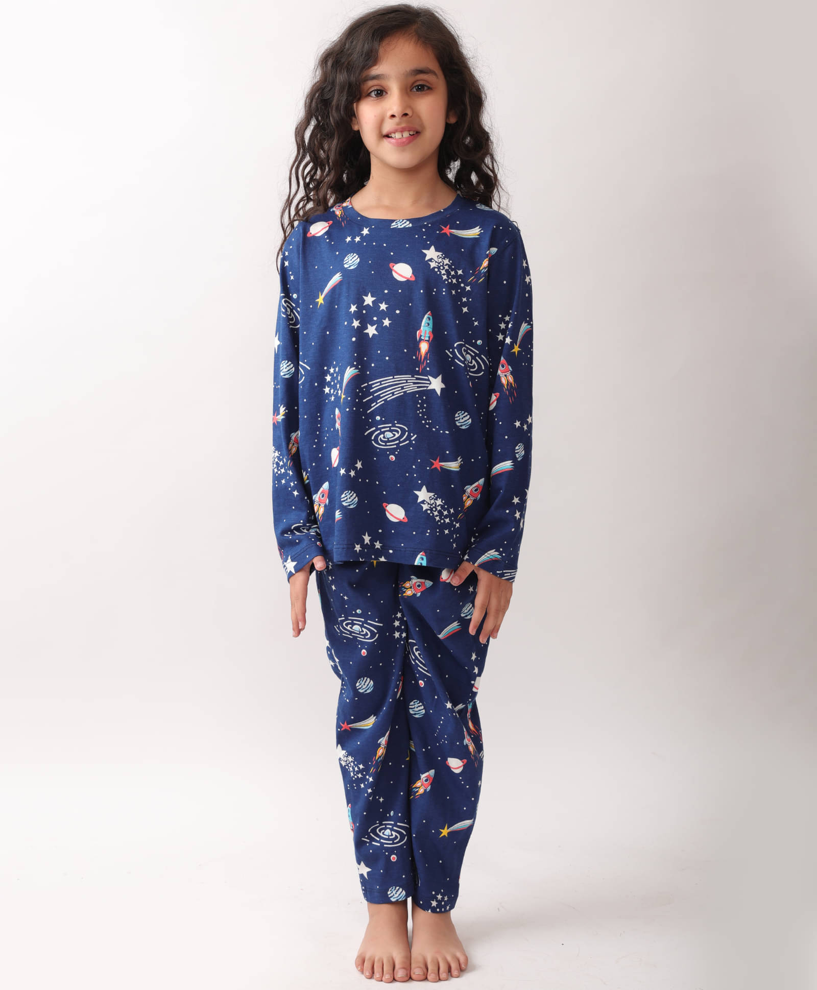     			ANTHRILO Pack of 1 Baby Girls Cotton Nightsuit Set ( Blue )