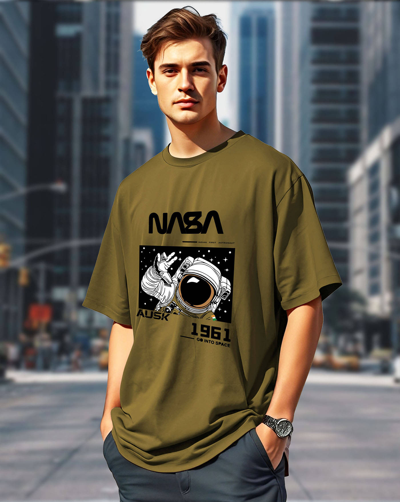 AOOSH Men Cotton Oversized Fit Printed T-Shirt ( Green ) AOOSH Men Cotton Oversized Fit Printed T-Shirt ( Green )