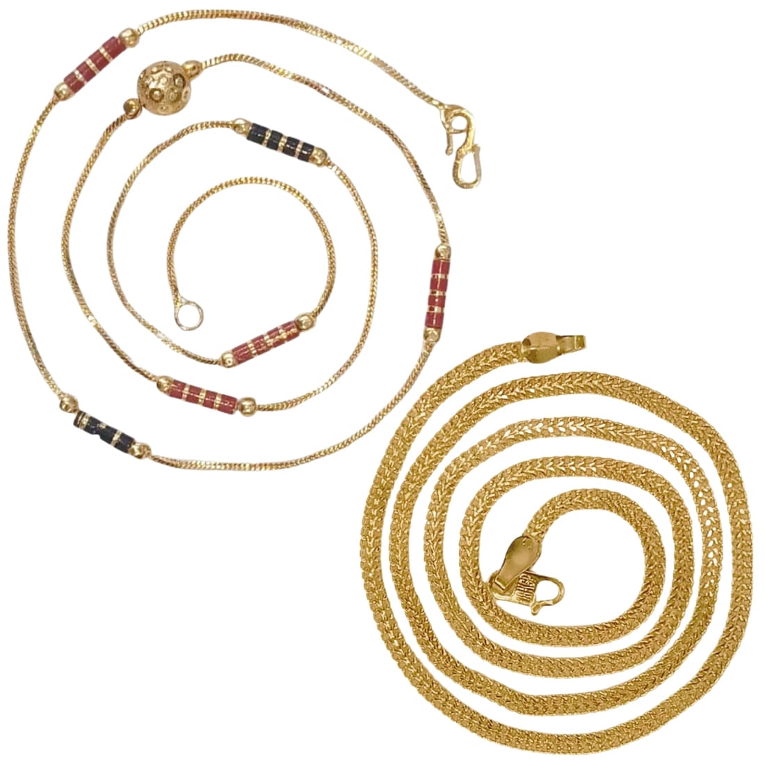     			AanyaCentric Gold Plated Chains Combo ( Set of 2 )
