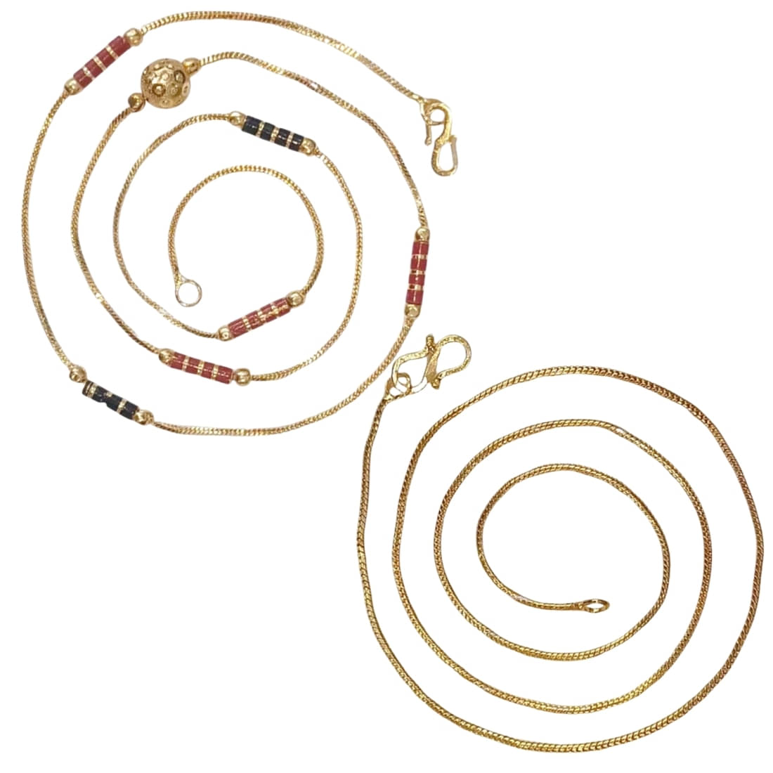     			AanyaCentric Gold Plated Chains Combo ( Set of 2 )