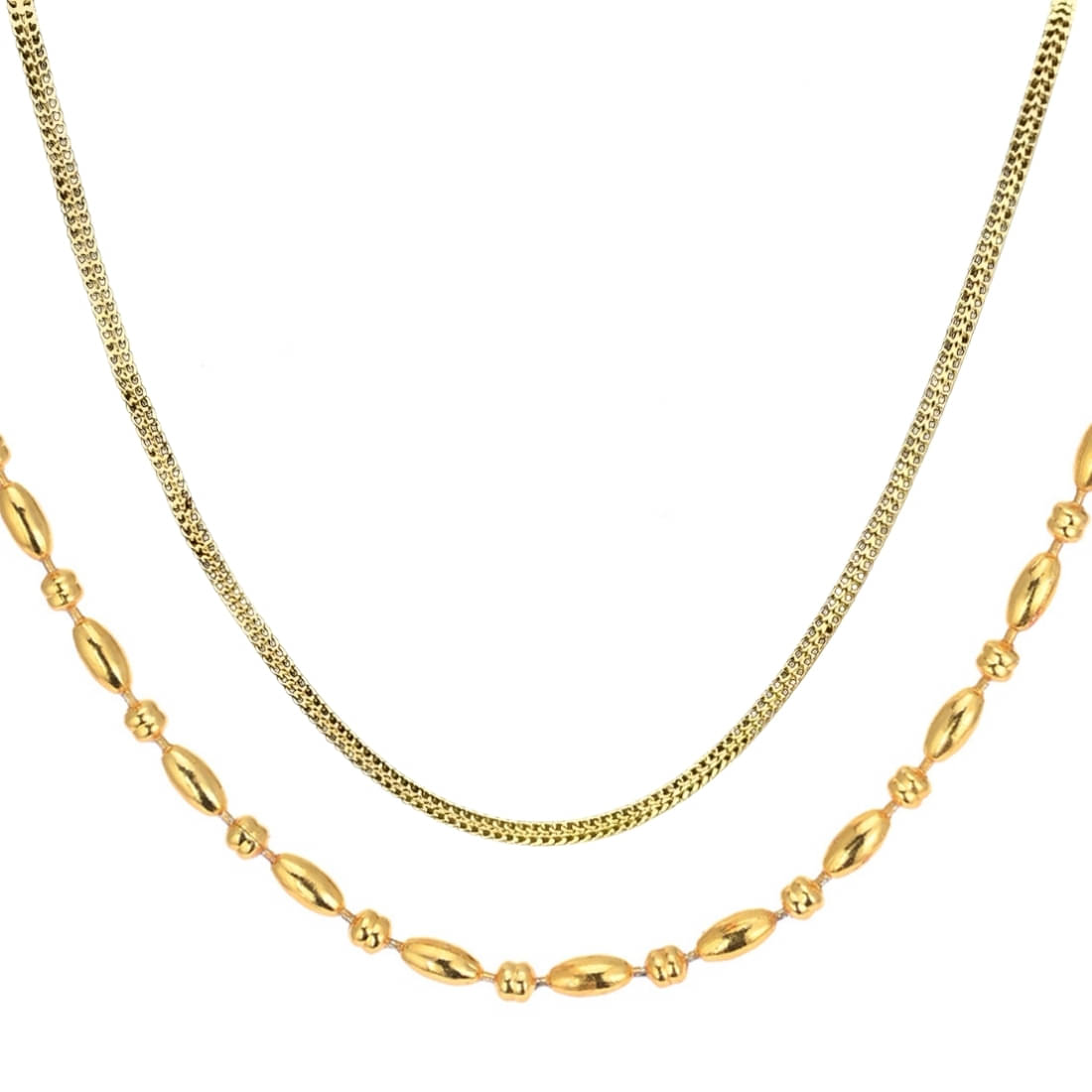 AanyaCentric Gold Plated Chains Combo ( Set of 2 ) AanyaCentric Gold Plated Chains Combo ( Set of 2 )
