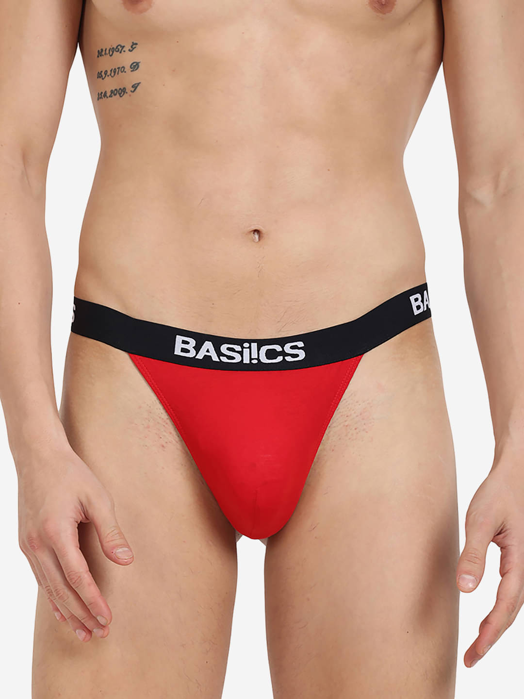     			BASIICS By La Intimo Pack of 1 Lycra Thongs For Men's ( Red )