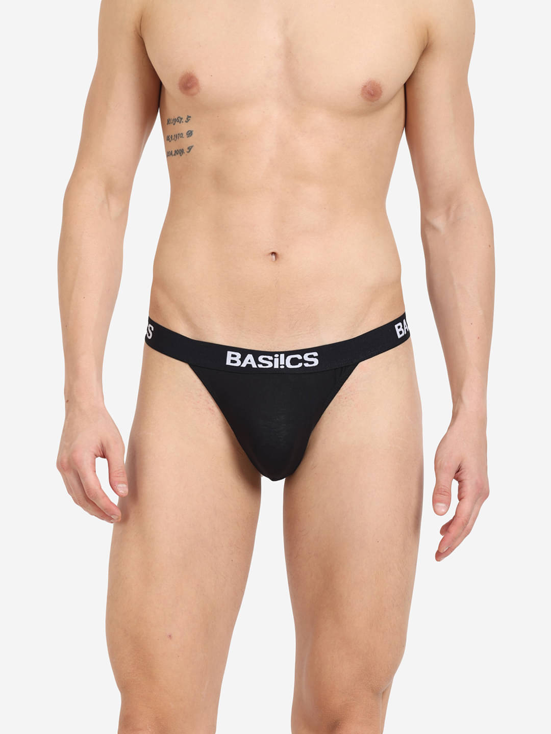     			BASIICS By La Intimo Pack of 1 Lycra Thongs For Men's ( Black )